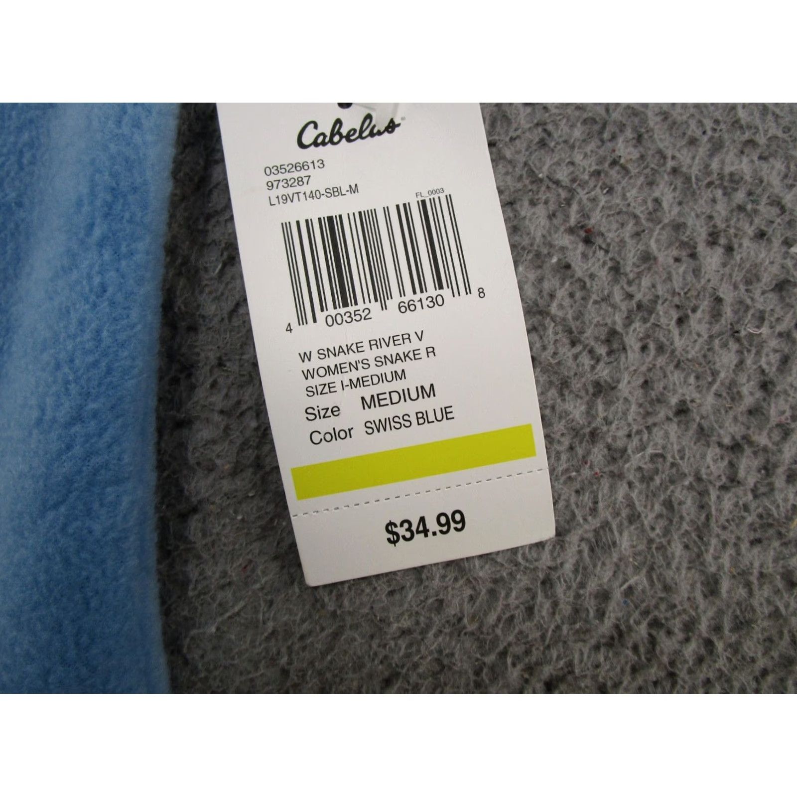 Vintage Cabela's Snake River Blue Fleece Full Zip Sleeveless Vest Womens M NEW Size M / US 6-8 / IT 42-44 - 3 Thumbnail