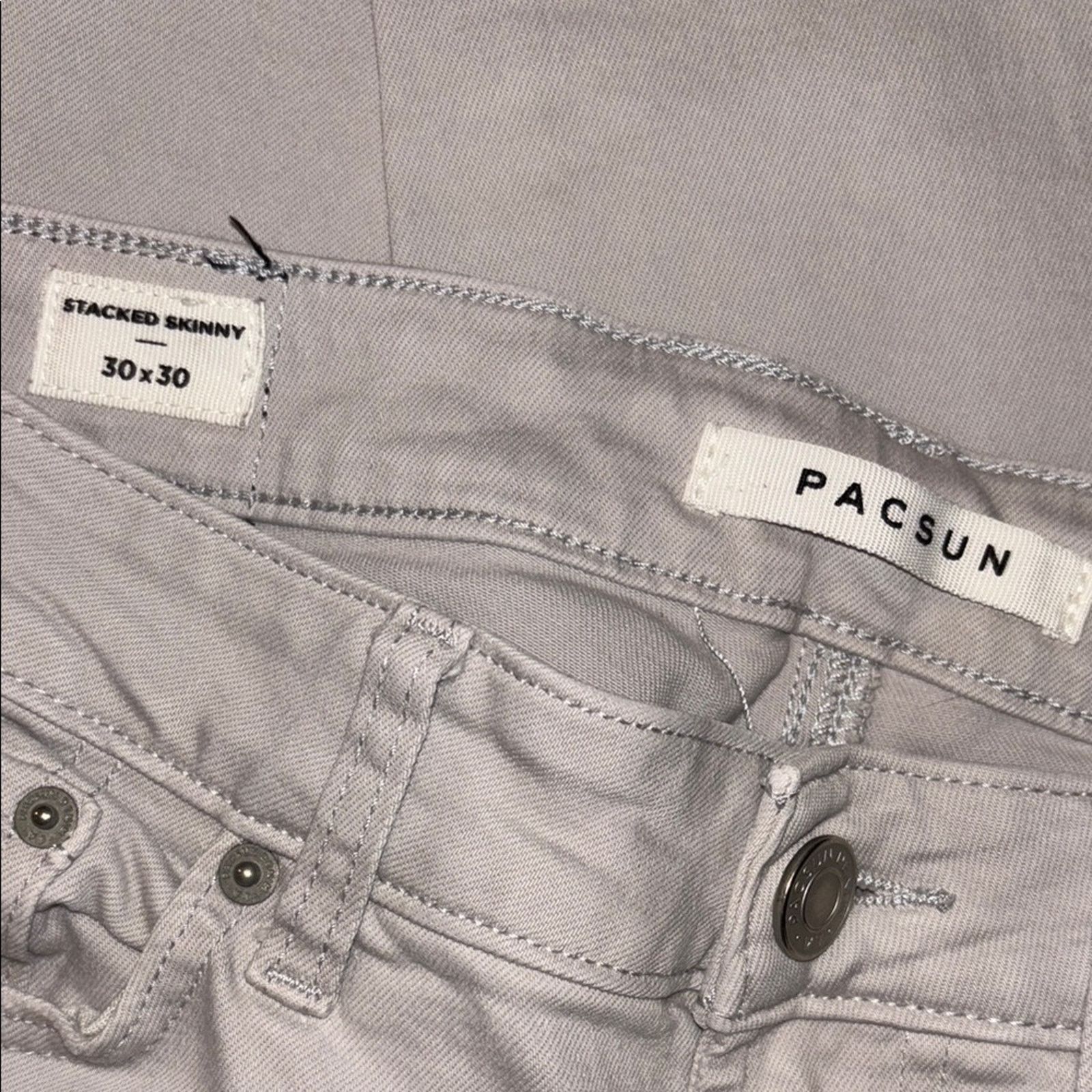 Pacsun Pacsun Stylish Gray Distressed Jeans - Size 30 Size US 30 / EU 46 - 4 Thumbnail