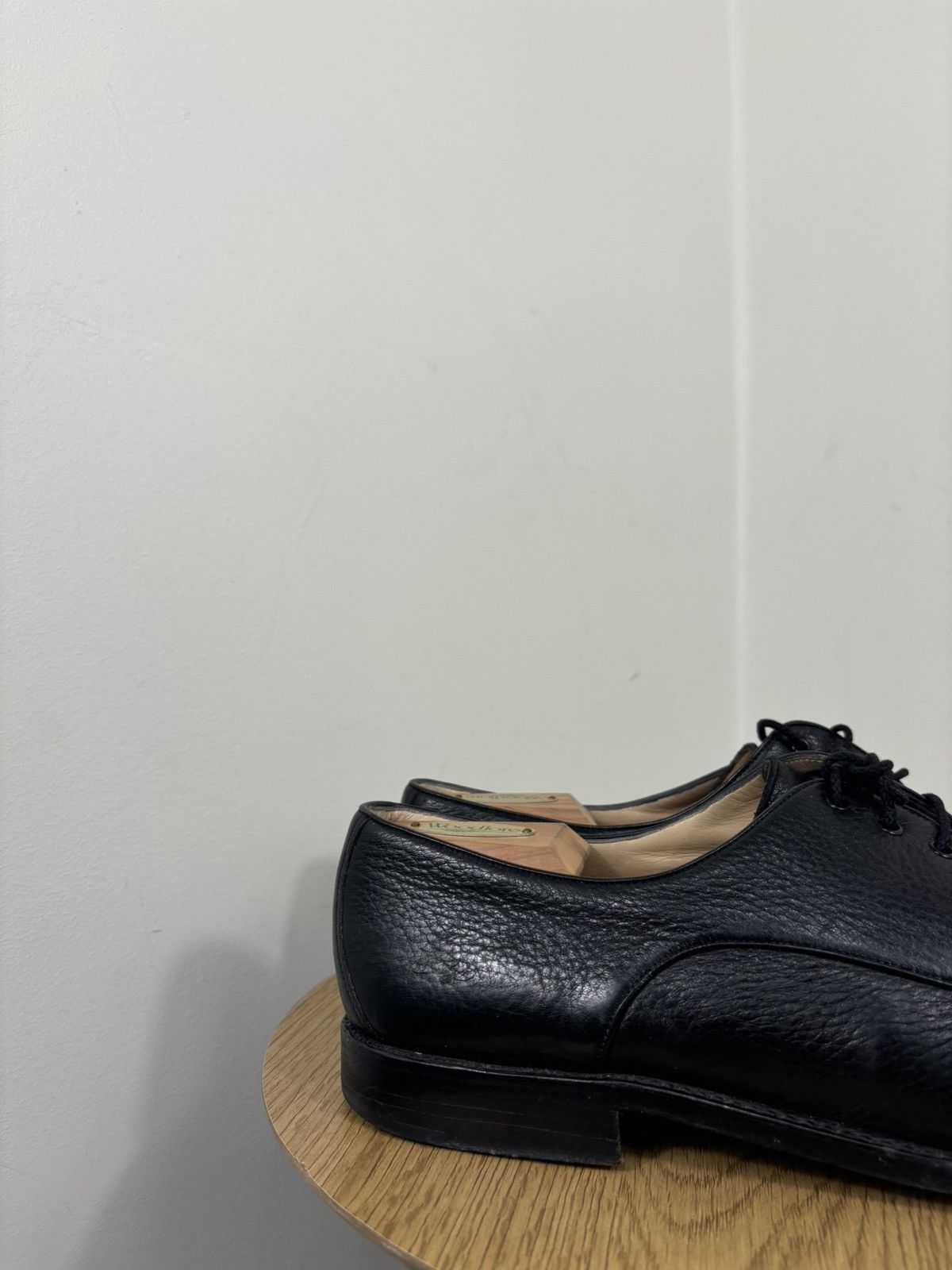 Gravati Gravati Vintage Black Leather Split-Toe Lace-Up Dress Shoes Size US 11.5 / EU 44-45 - 3 Thumbnail