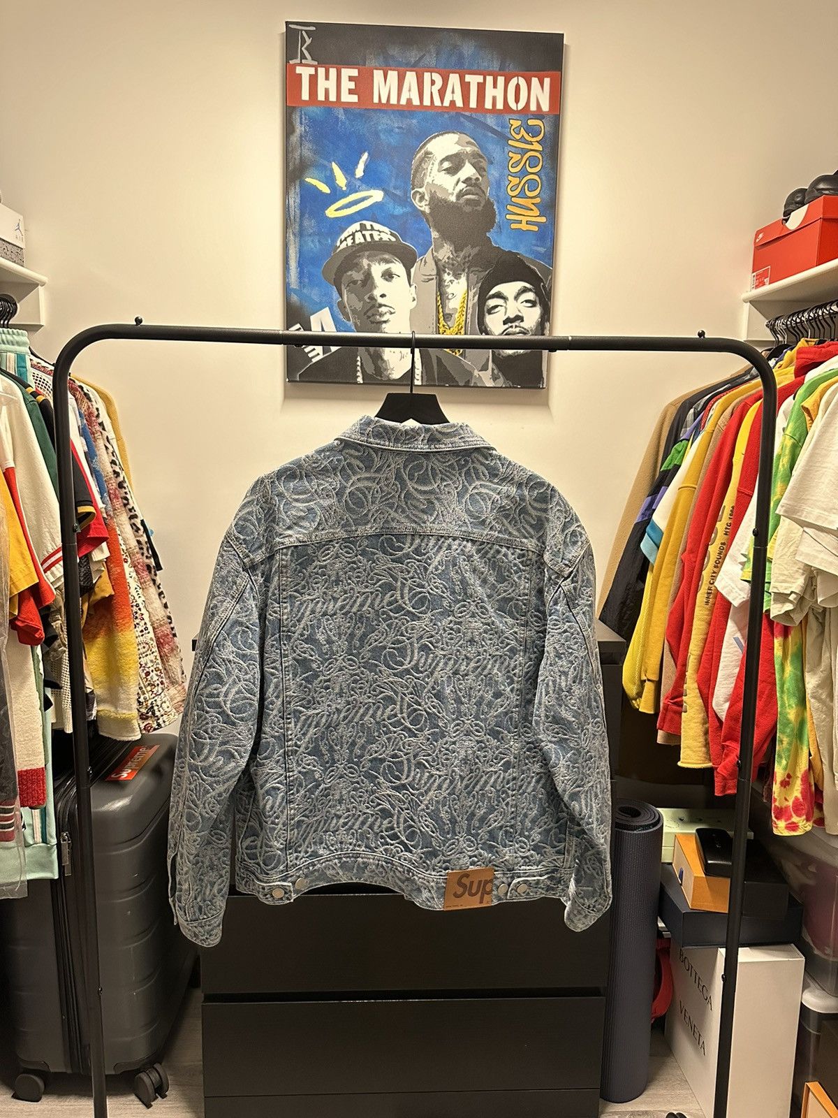 Supreme SUPREME SCRIPT JACQUARD DENIM TRUCKER JACKET Size US L / EU 52-54 / 3 - 3 Thumbnail