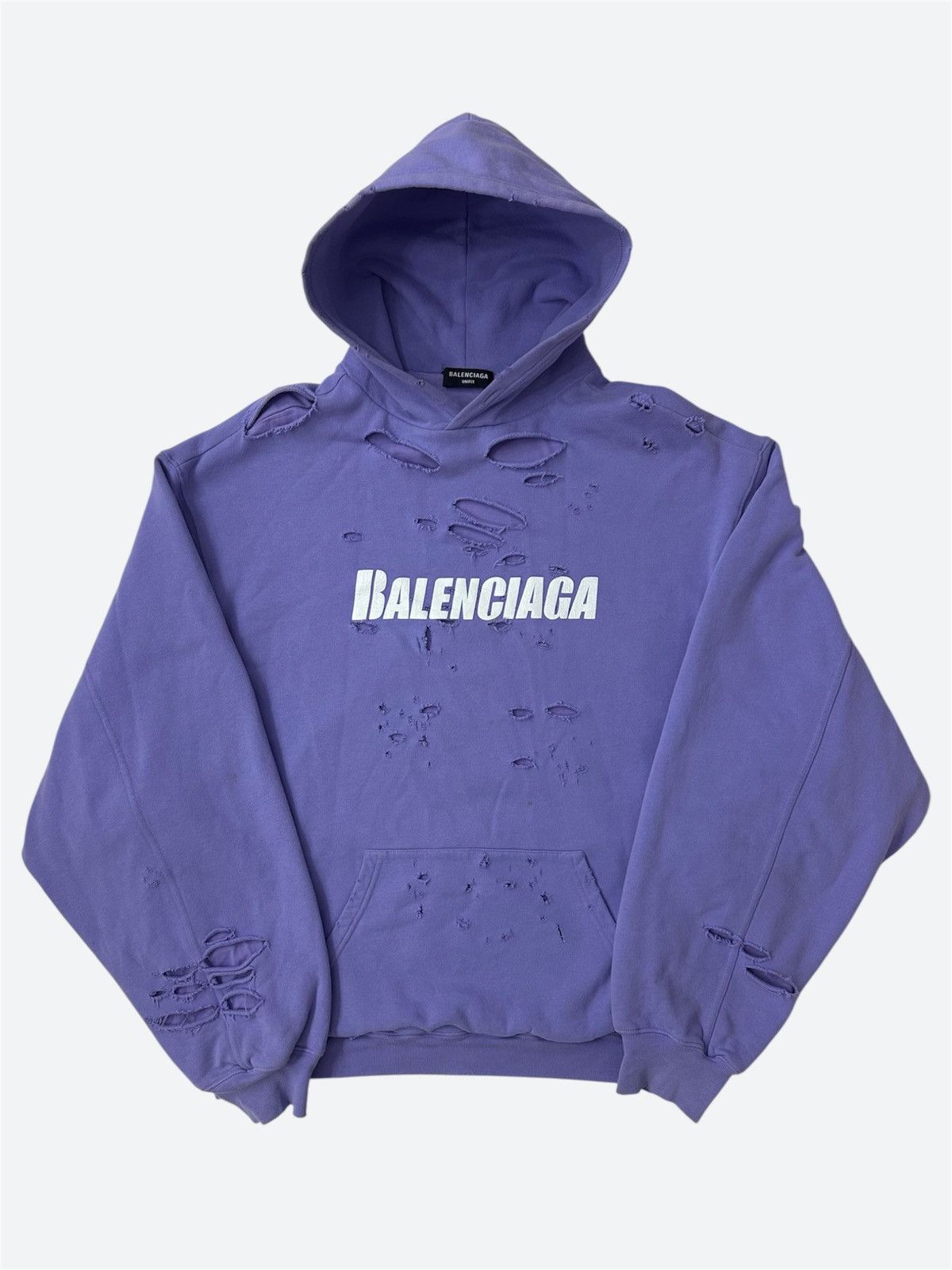 Balenciaga Balenciaga Destroyed Oversized Hoodie Size US S / EU 44-46 / 1 - 1 Thumbnail
