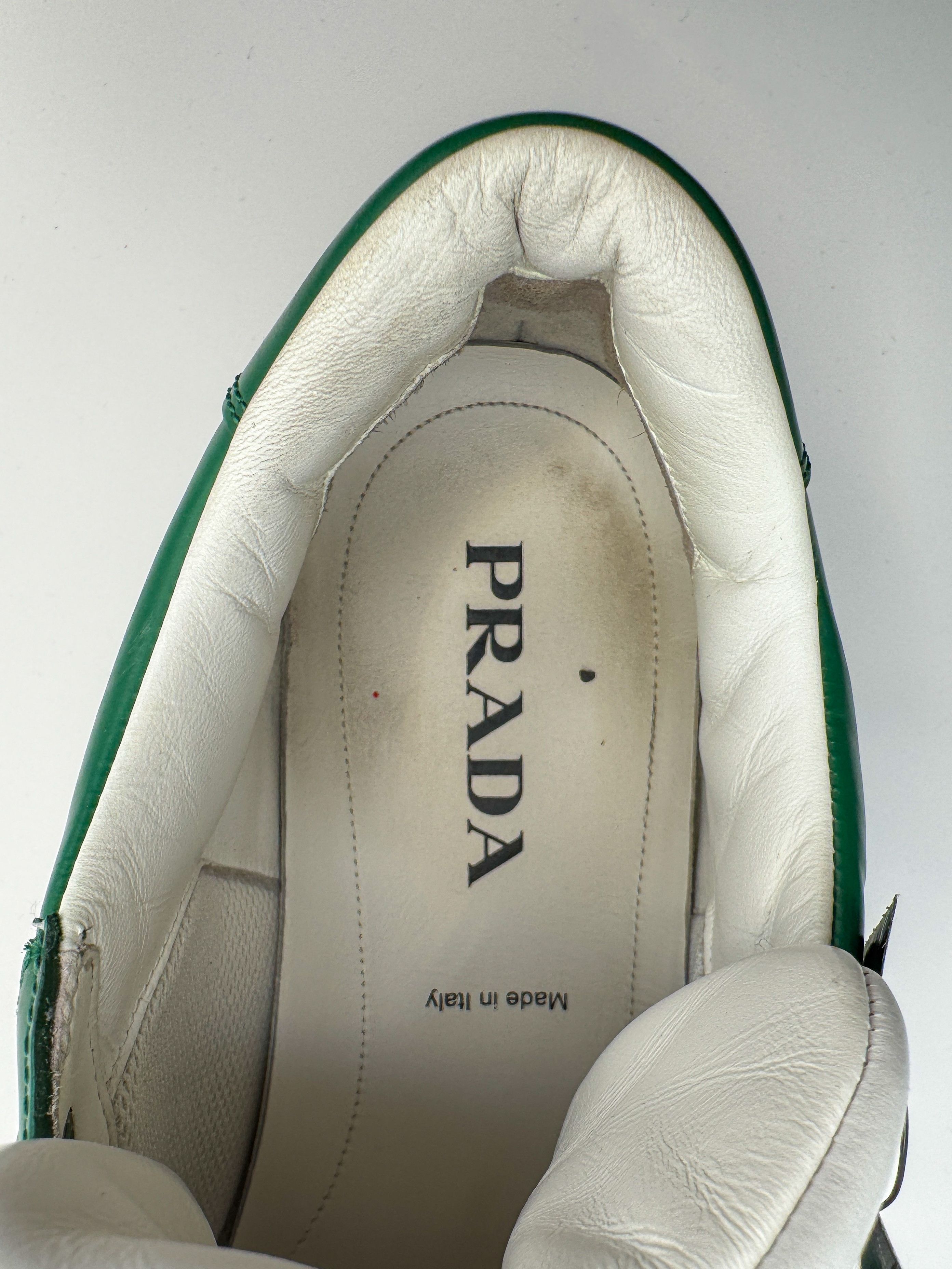 Prada Prada Downtown Sneakers Shoes White/Green Leather Size US 9 / EU 42 - 14 Thumbnail
