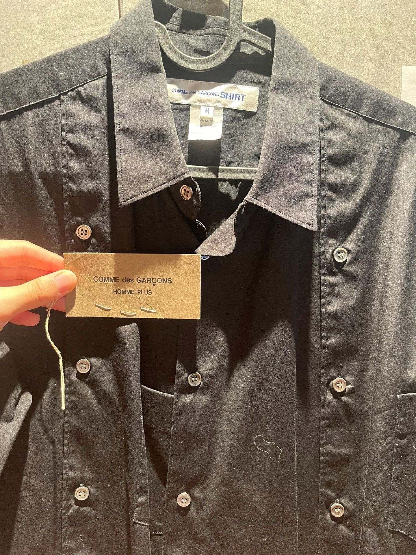 Rei Kawakubo Comme des Garçons Black Multi-Button Shirt Size US M / EU 48-50 / 2 - 1 Thumbnail