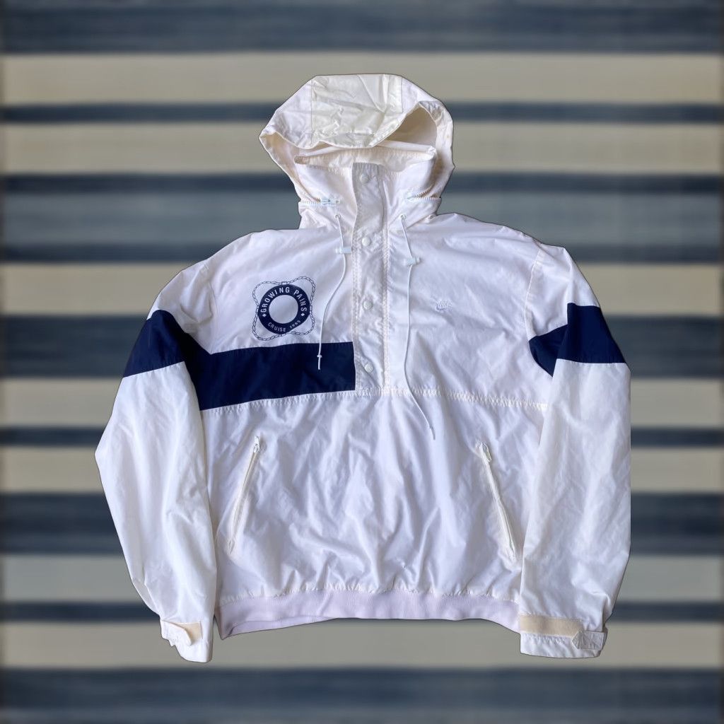 Nike VINTAGE Nike Sailing Windbreaker NYLON Hooded Jacket XL Mens White 80s 90s Size US XL / EU 56 / 4 - 1 Thumbnail