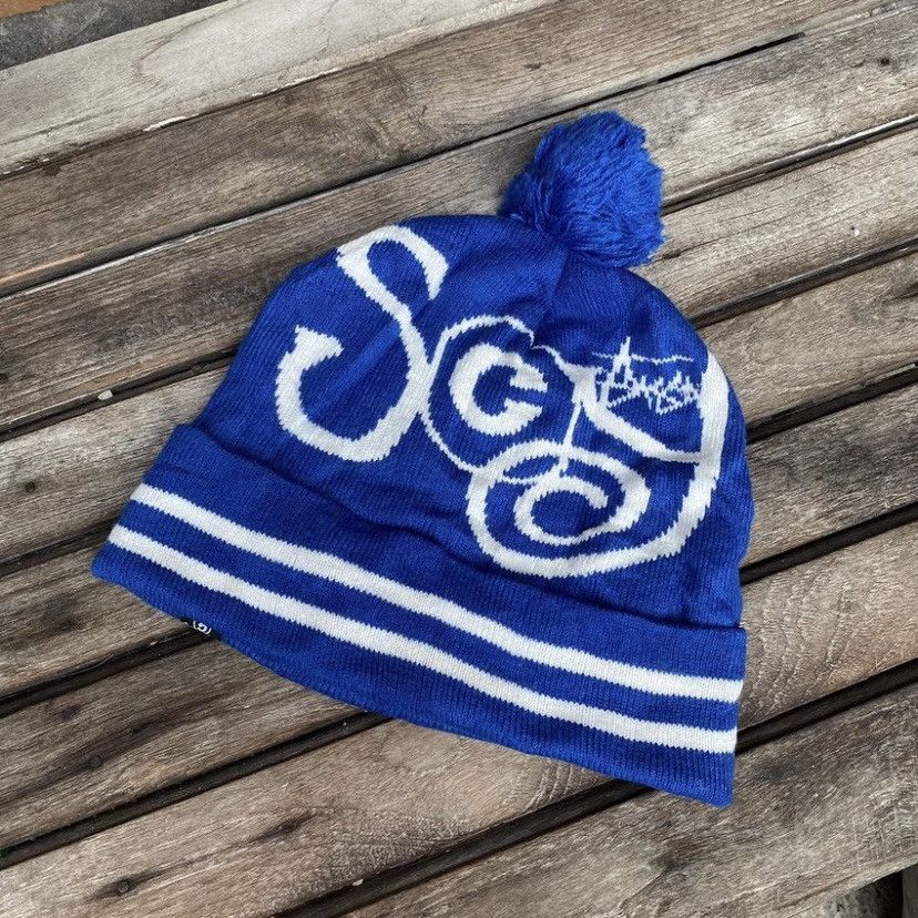 Stussy × Vintage Stussy pom beanie hat Size ONE SIZE - 4 Thumbnail