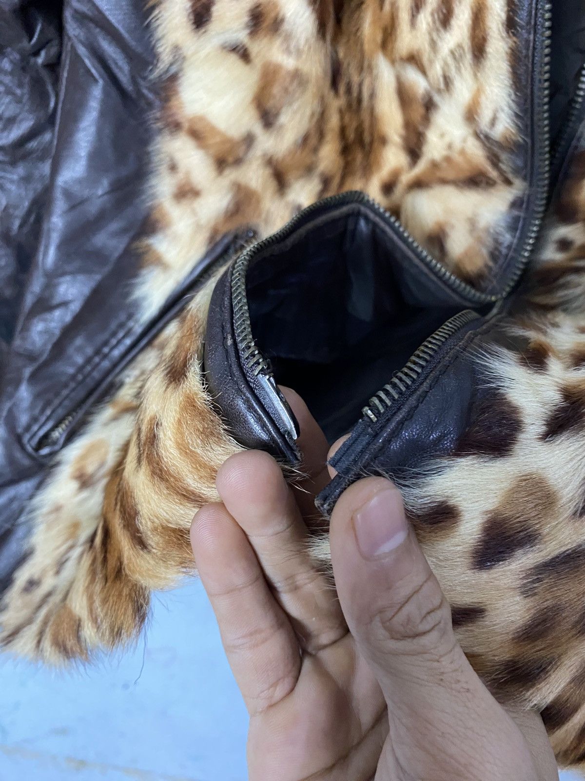 Torras × Vintage Jacket leather torras fur leopard Size S / US 4 / IT 40 - 4 Thumbnail