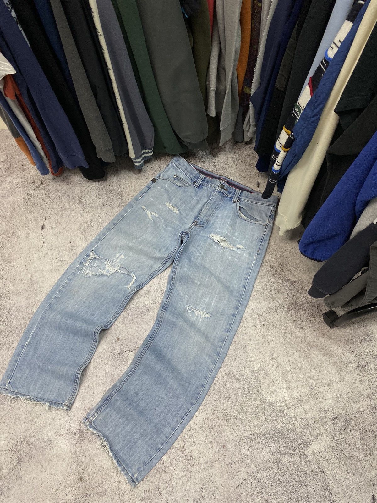 Joop! DISTRESSED DENIM VINTAGE PANTS FADED DIRTY CRASHED OPIUM Size US 32 / EU 48 - 6 Thumbnail