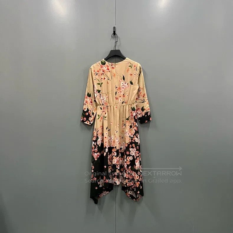 Max Mara Max Mara Multicolor Floral Printed V-neck Dress Size S / US 4 / IT 40 - 2 Thumbnail