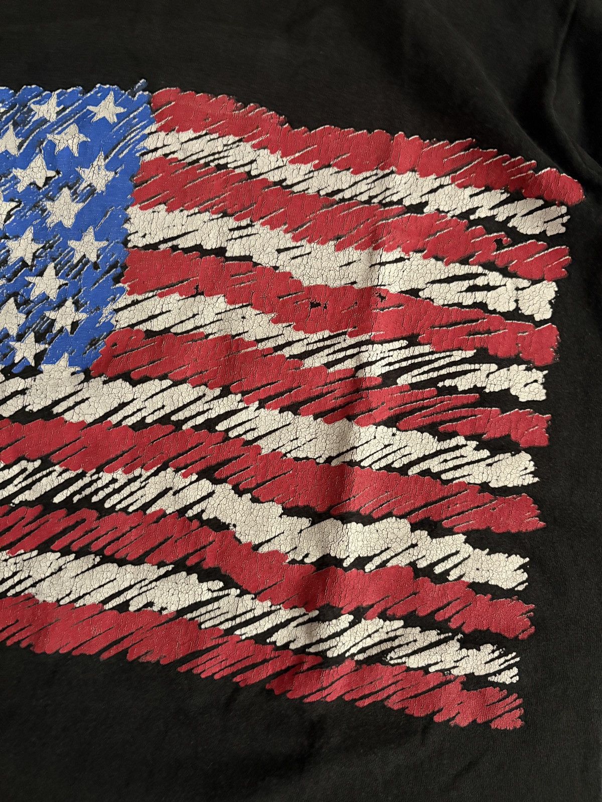 Fruit Of The Loom 90s Made In USA Fruit of the Loom Vintage American Flag Tee Size US S / EU 44-46 / 1 - 4 Thumbnail