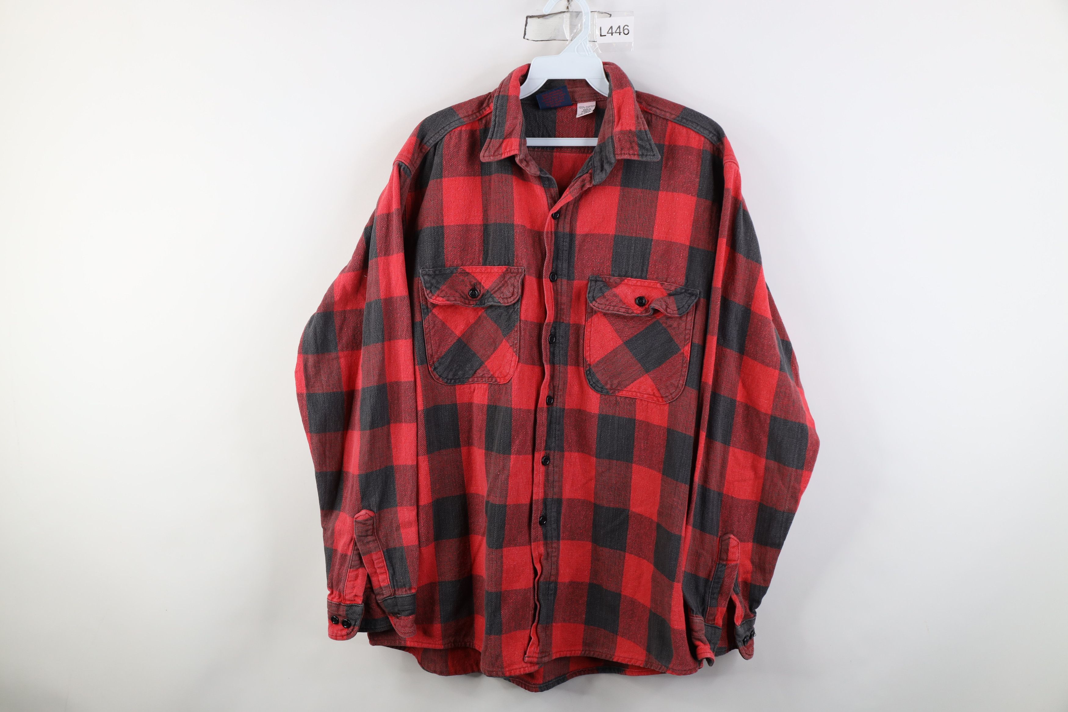 Vintage Vintage 90s Streetwear Heavy Flannel Button Shirt Plaid Size US L / EU 52-54 / 3 - 1 Thumbnail