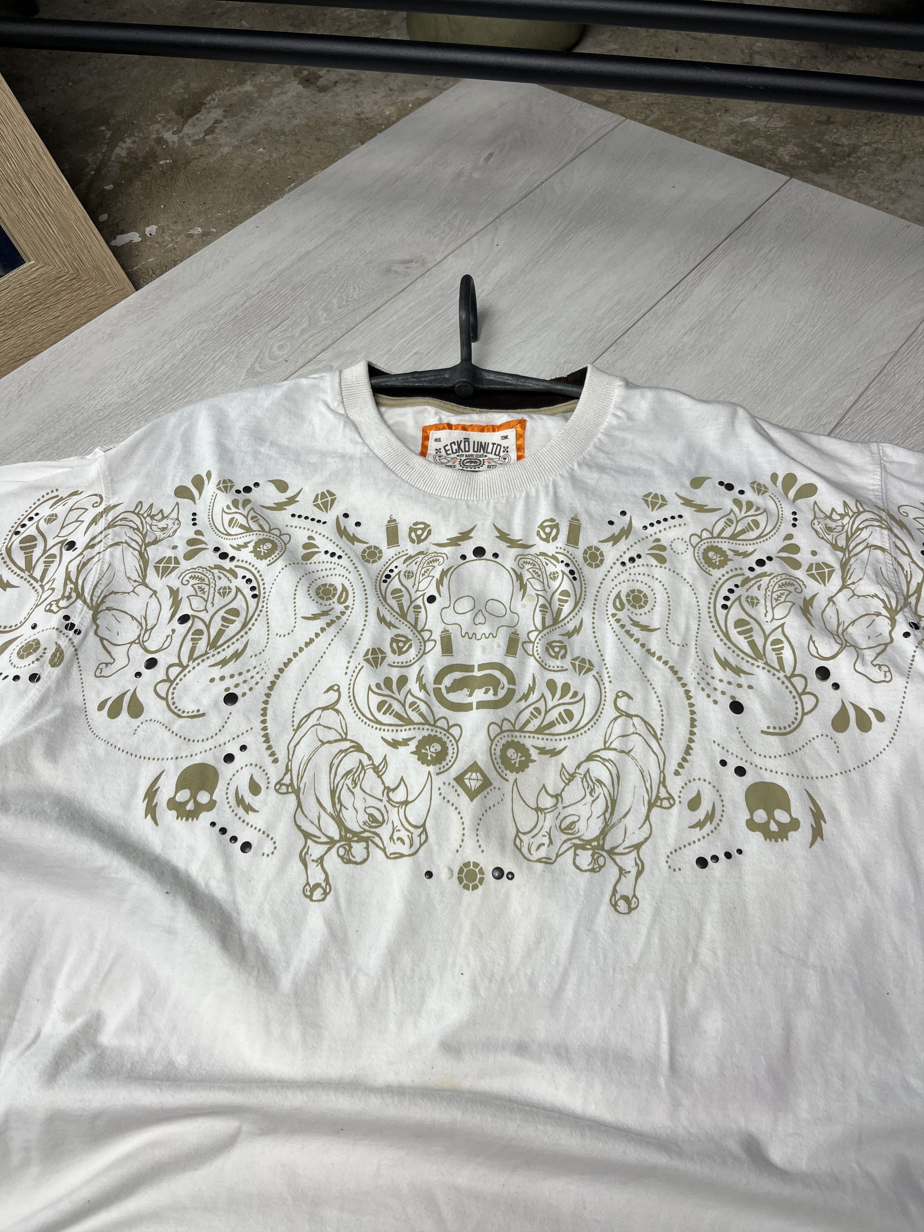 Ecko Unltd. 2000s ECKO UNLTD JESSE PINKMAN RHINO SKULL FADED TEE - № 949 Size US XXL / EU 58 / 5 - 3 Thumbnail