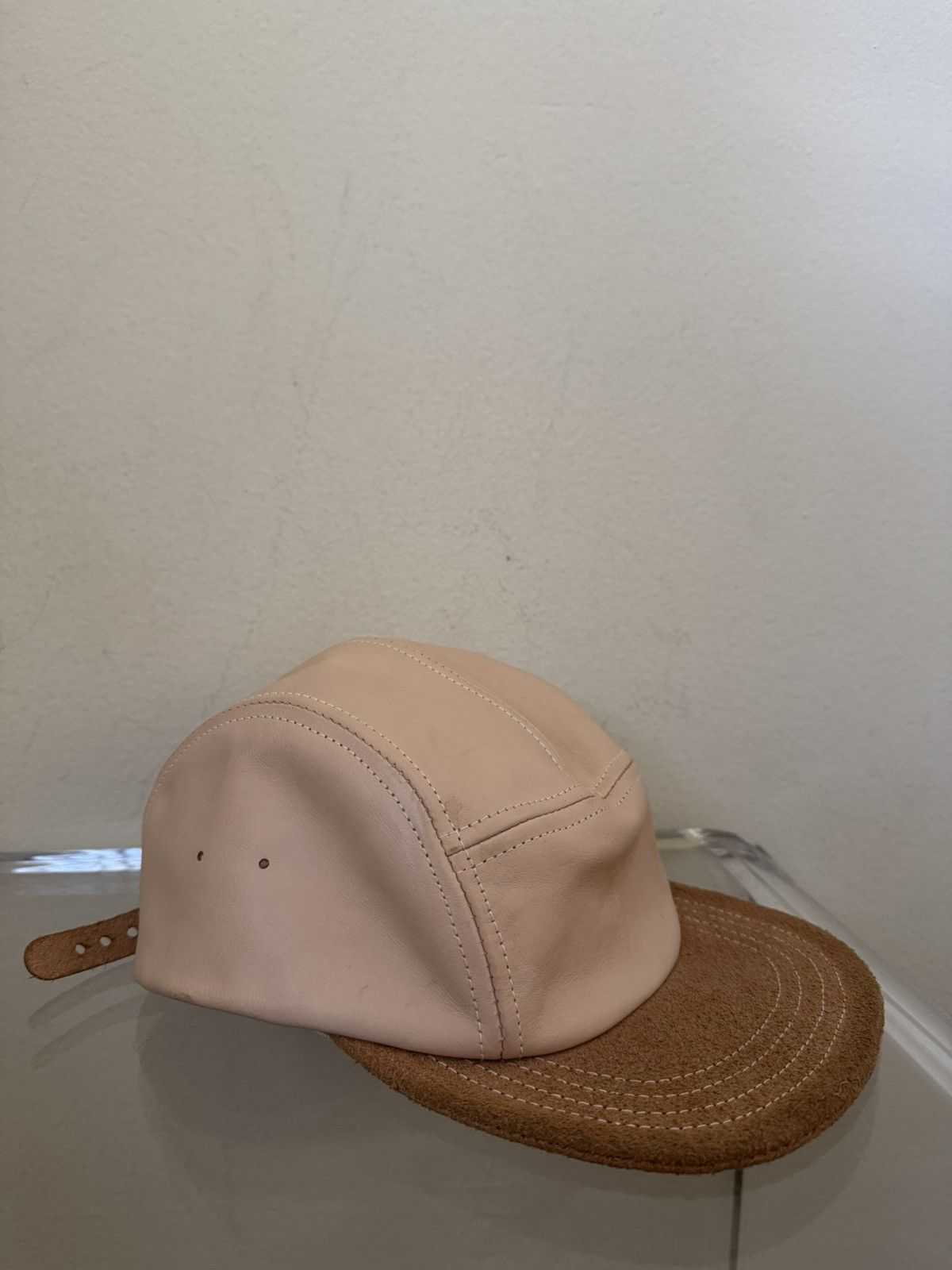 Hender Scheme Hender Scheme 5 Panel Leather Cap Hat Tan Adjustable Size ONE SIZE - 2 Thumbnail