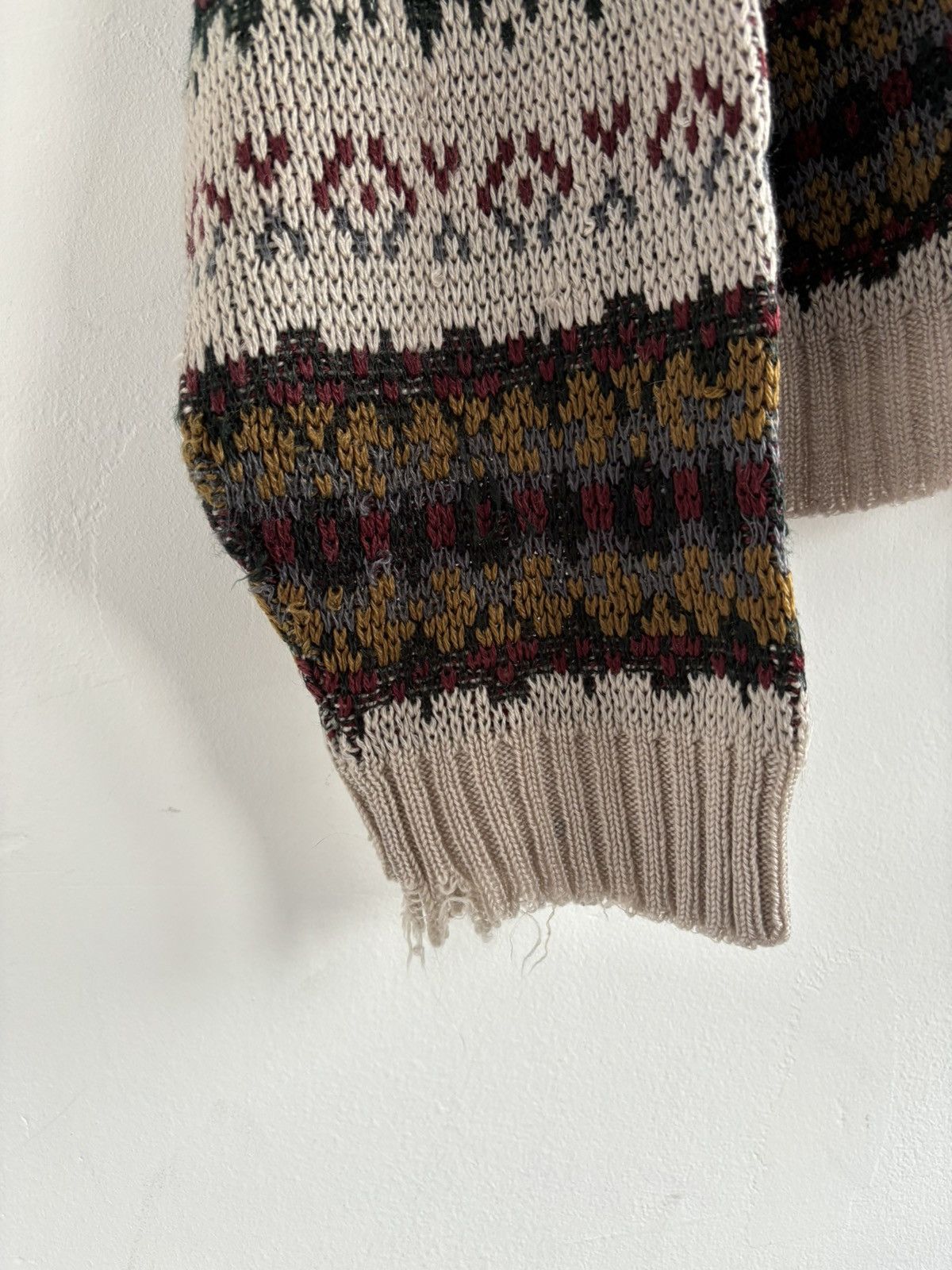 Japanese Brand Vintage Avant Garde Pattern Boxy Distressed Sweater Size US L / EU 52-54 / 3 - 11 Thumbnail