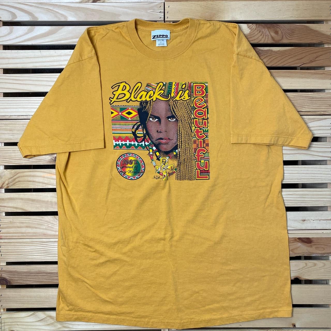 Other Vintage "Black Is Beautiful" 1993 Yellow Tee Size 2XL Size US XXL / EU 58 / 5 - 1 Thumbnail