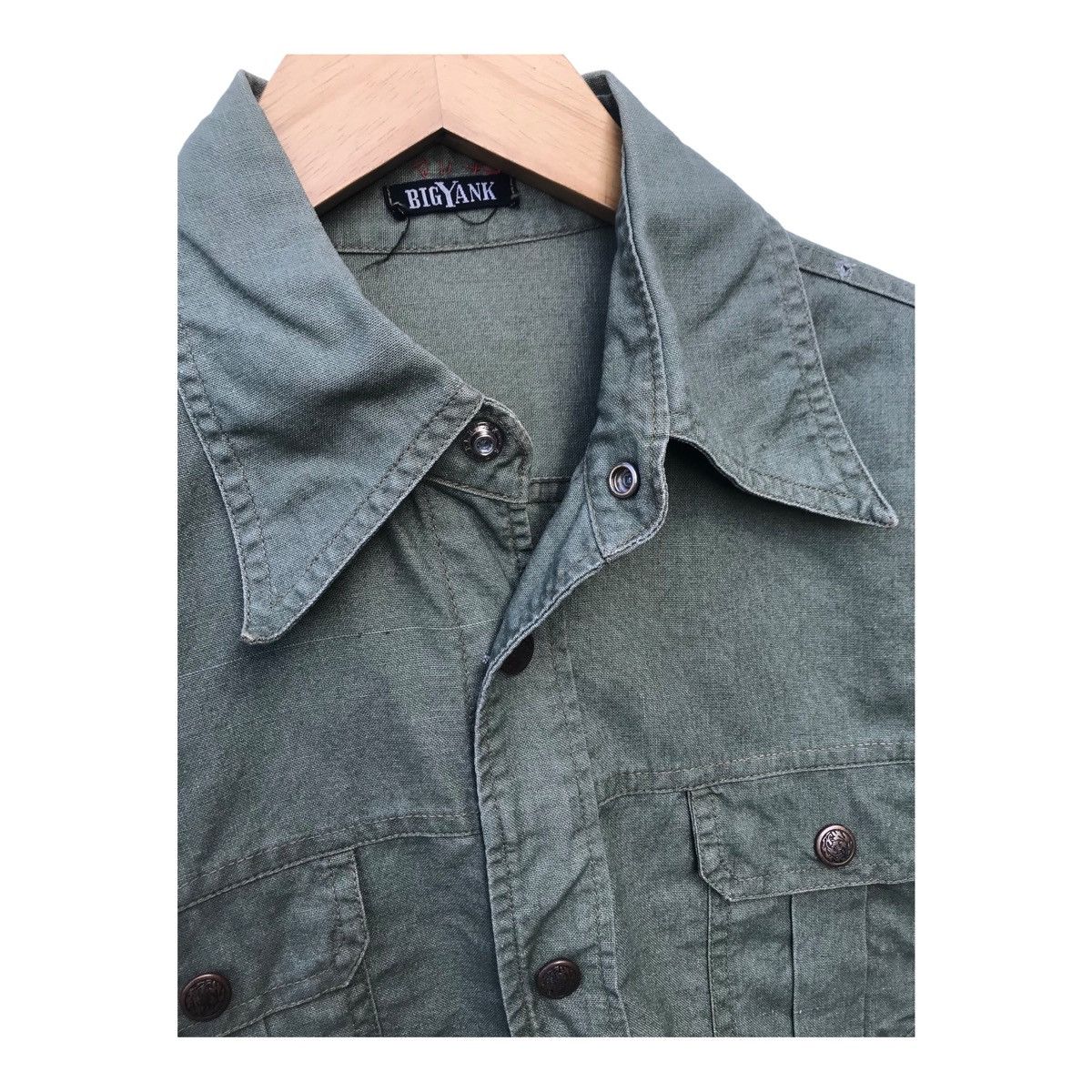 Japanese Brand Big Yank Military Style Snap Button Big Yank Workwear Shirt Size US S / EU 44-46 / 1 - 7 Thumbnail