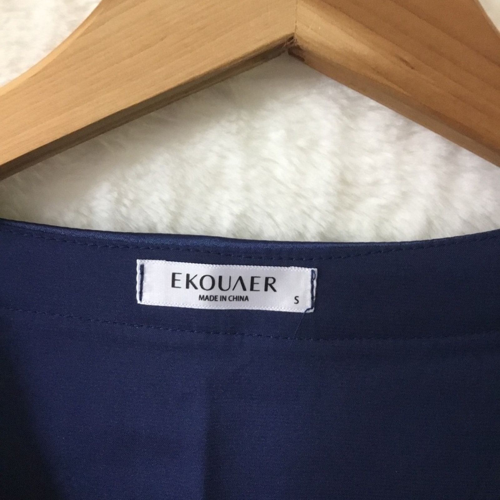 Other Ekouaer Blue V-Neck Short-Sleeve Pajama Set Size ONE SIZE - 2 Thumbnail