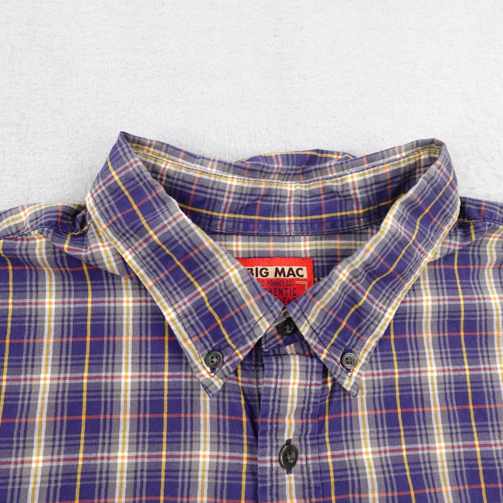 Vintage VINTAGE Big Mac Shirt Mens 2XL Tall Blue Orange Plaid Button-Up Work Utility Y2K Shirt Size US XXL / EU 58 / 5 - 2 Thumbnail