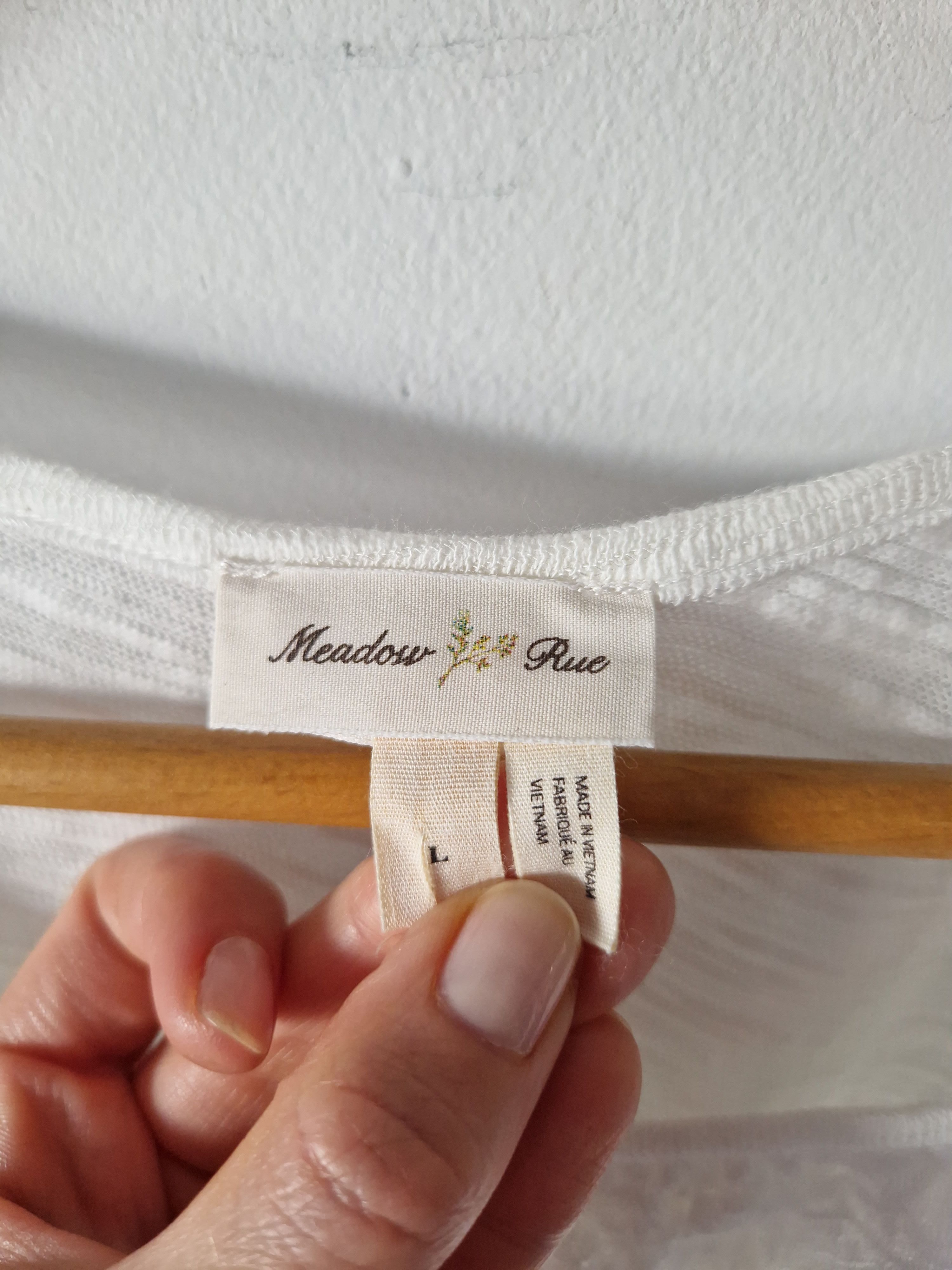 Vintage Meadow Rue Womens S Small Blouse Top Embroidered White Size L / US 10 / IT 46 - 2 Thumbnail