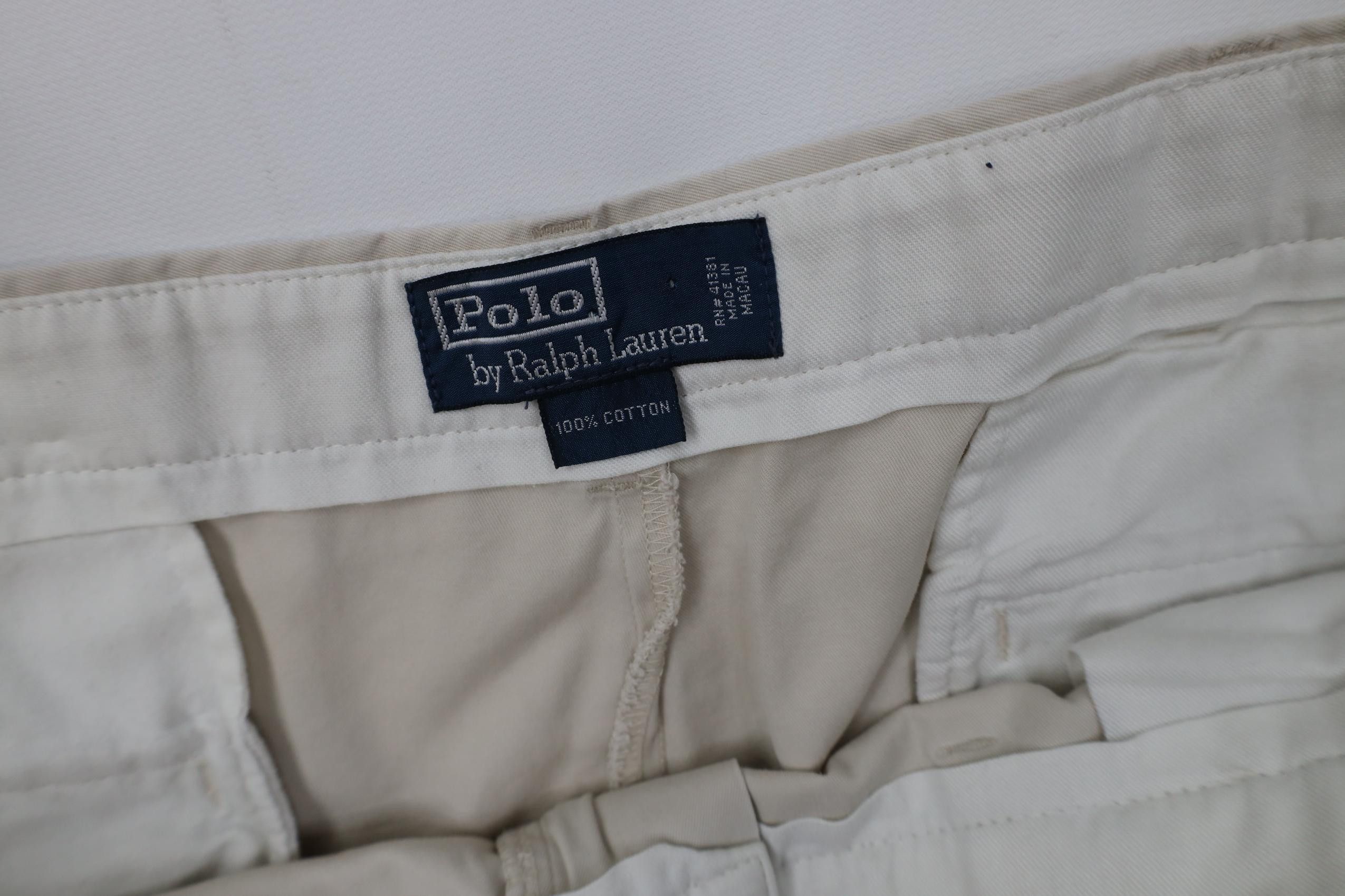 Polo Ralph Lauren Vintage 90s Ralph Lauren Wide Leg Chino Pants Stone Cotton Size US 40 / EU 56 - 8 Thumbnail