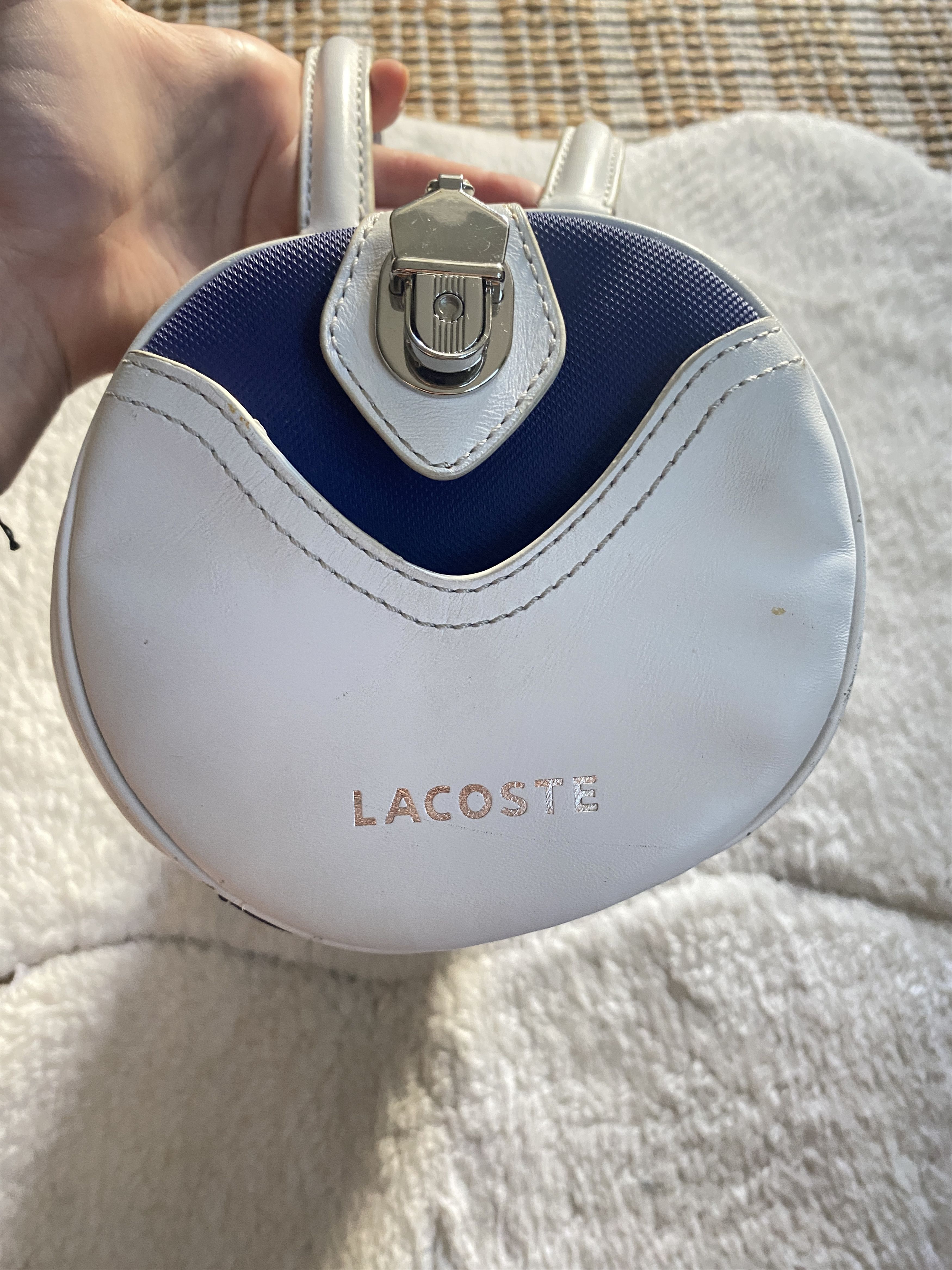 Lacoste Rare Lacoste Barrel Bag – Navy & White PVC Size ONE SIZE - 6 Thumbnail