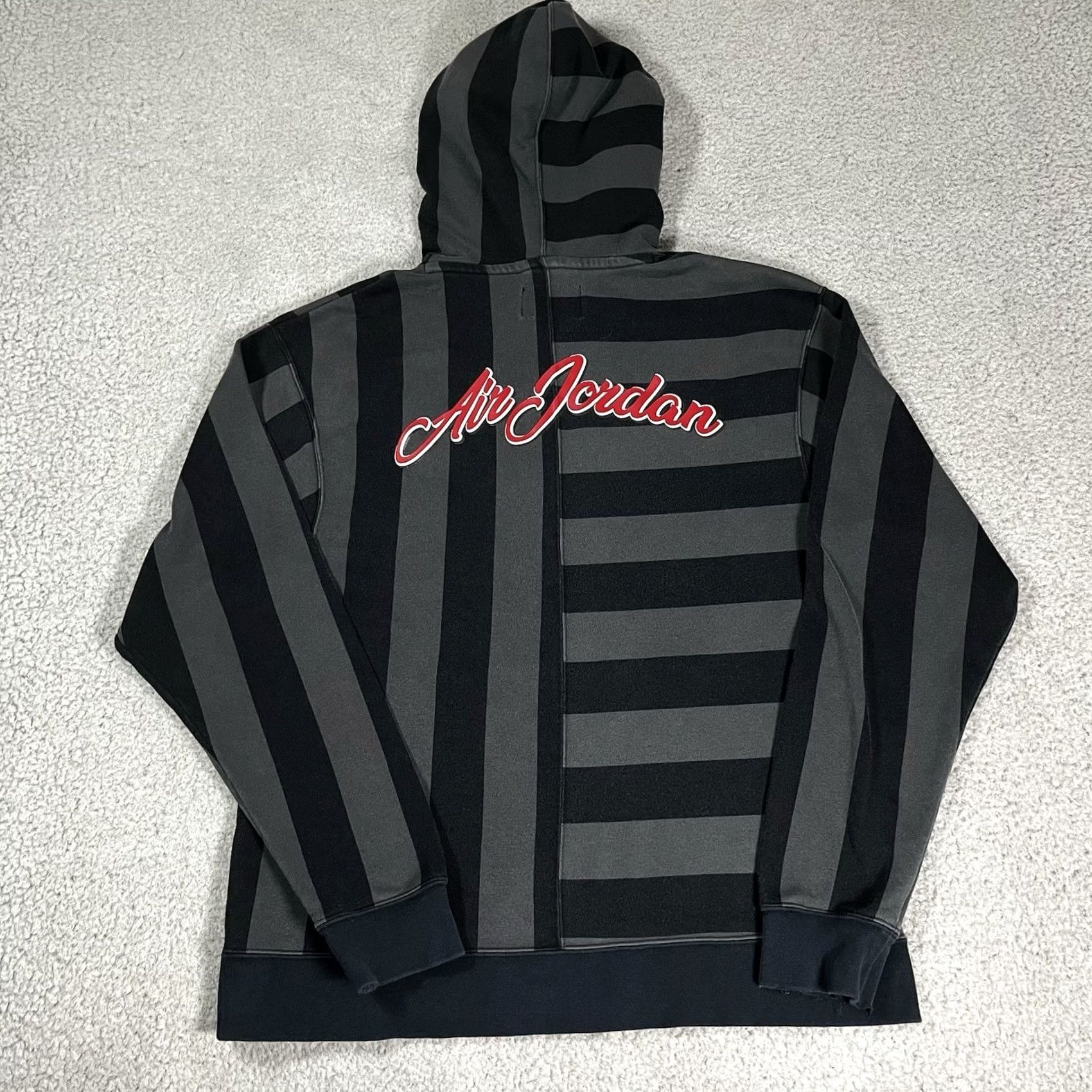 Jordan Brand Air Jordan Hoodie Mens M Gray Stripe Pullover Sweatshirt Retro Jumpman Y2K VTG Size US M / EU 48-50 / 2 - 6 Thumbnail