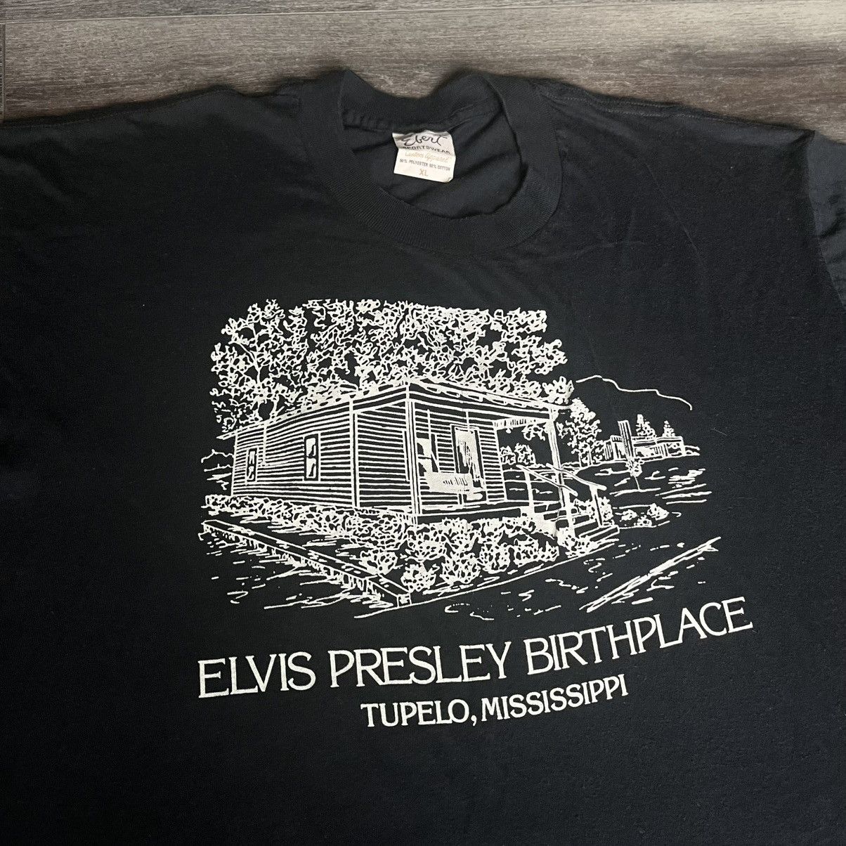 Band Tees × Vintage Vintage 1980s Elvis Presley Birthplace Tulepo Graceland Tee Size US XL / EU 56 / 4 - 1 Thumbnail