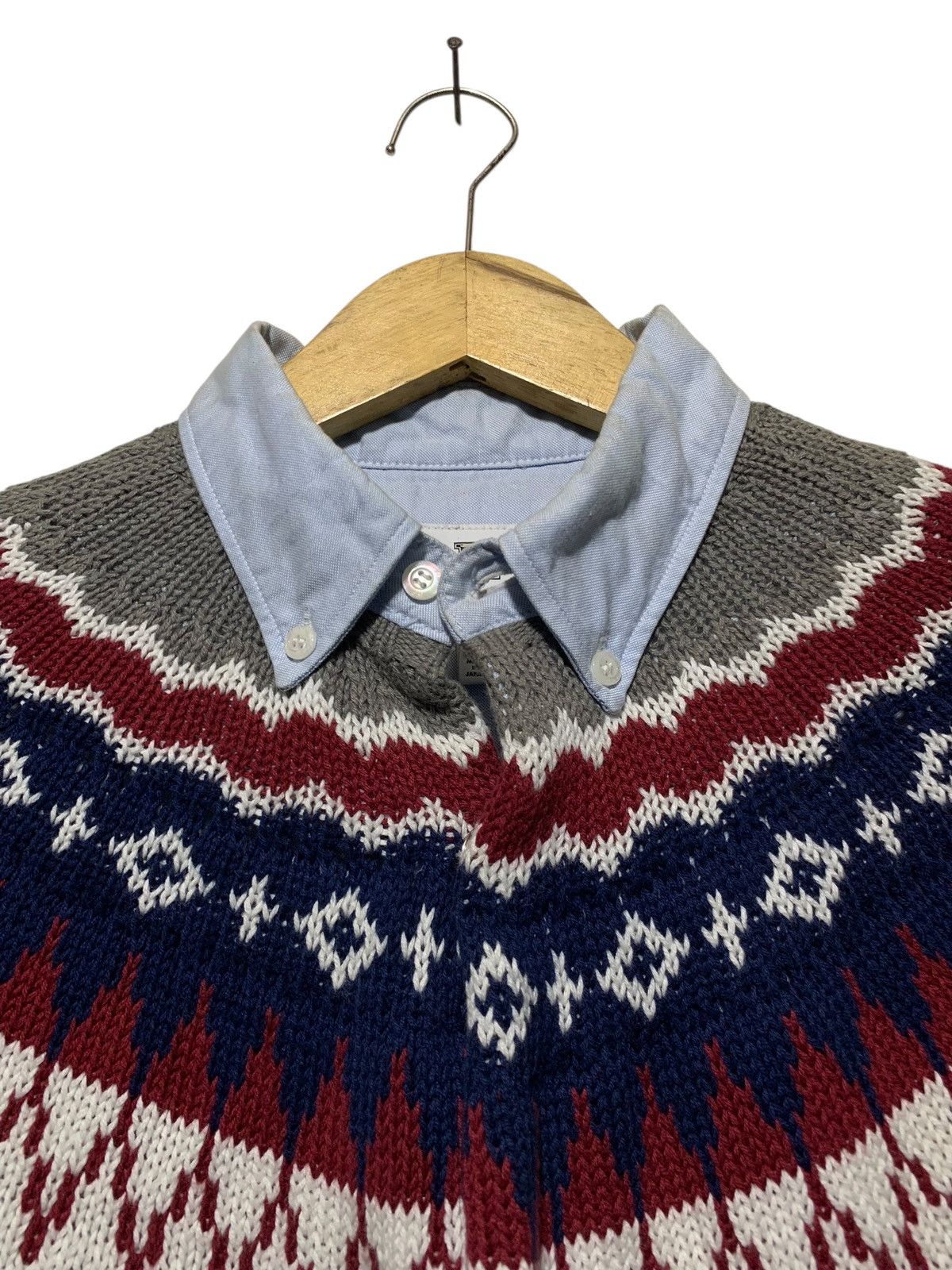 14th Addiction HBNS Japan hybrid knit cape on button down shirt Size US M / EU 48-50 / 2 - 6 Thumbnail