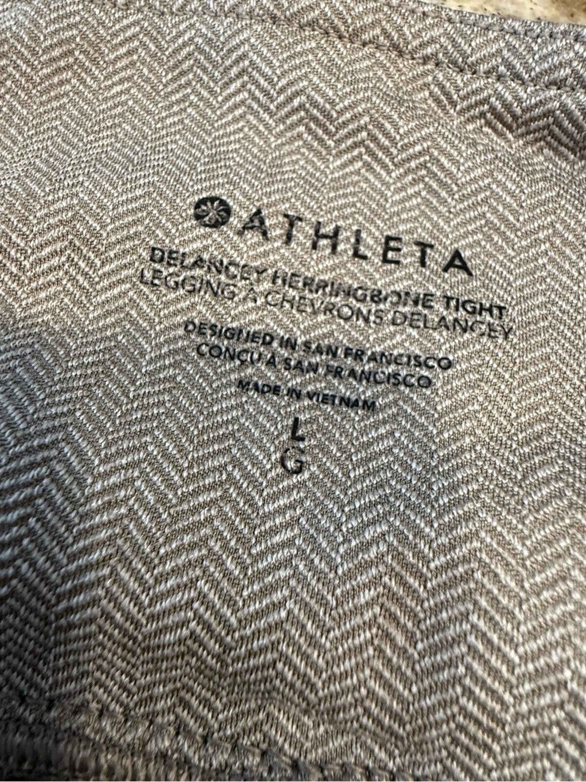 Other Athleta Delancey Herringbone Tight Legging gray/tan white LG Size 26" / US 2 / IT 38 - 7 Thumbnail