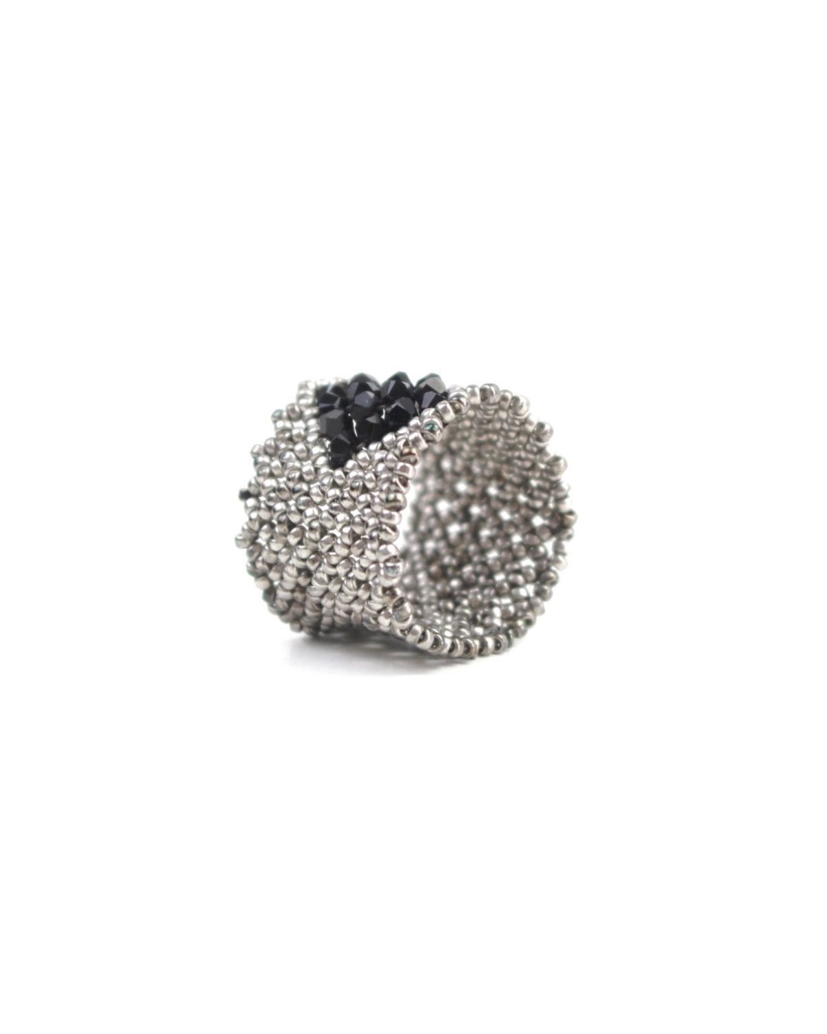 Vintage 2000S JAPANESE MADE MIDNIGHT GLAMOUR – STATEMENT BEADED RING Size ONE SIZE - 5 Thumbnail