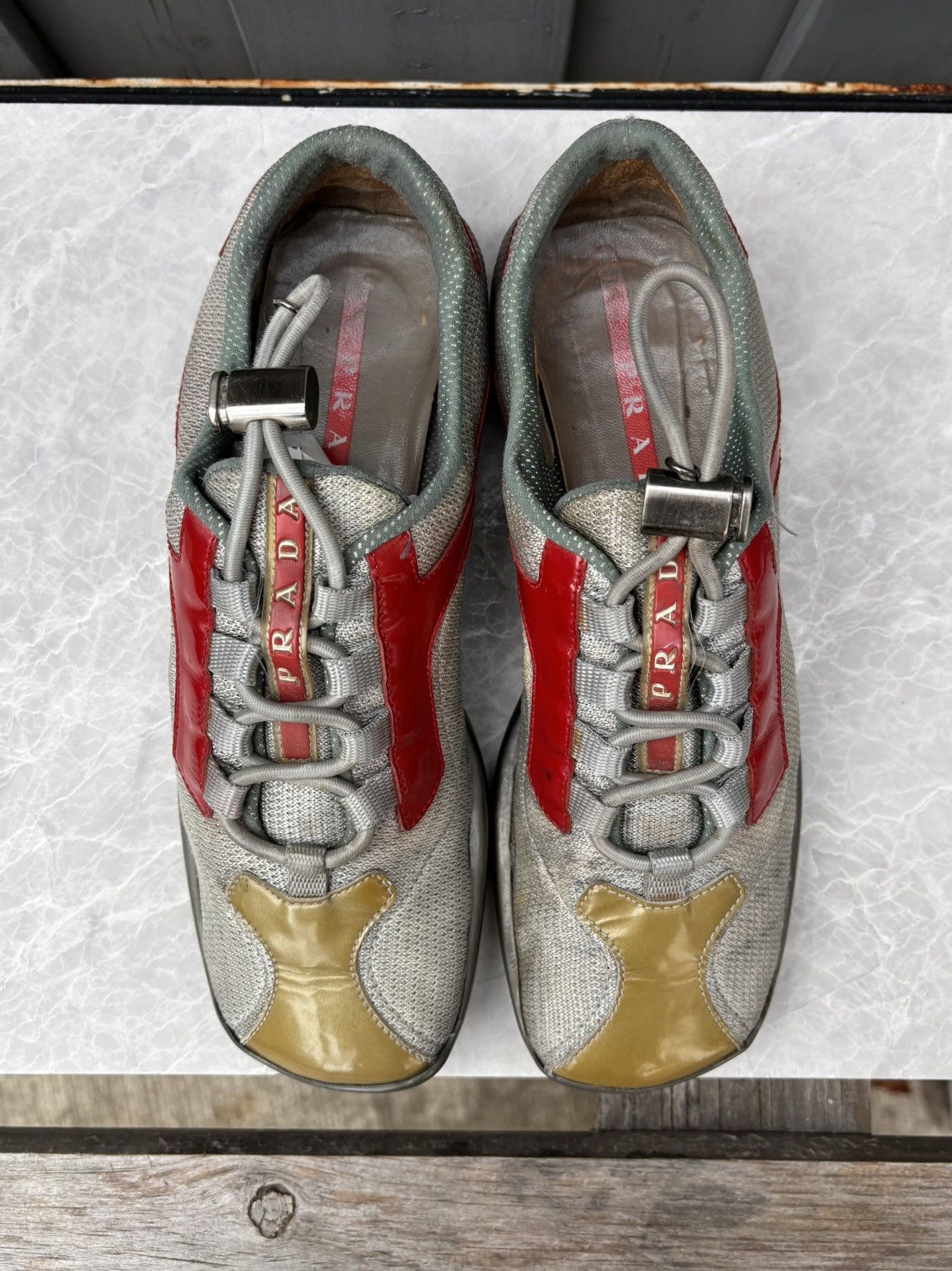 Prada × Vintage Vintage Prada Sneakers 2000s Mesh Sport Square Toe 90s 3876 Size US 8 / IT 38 - 3 Thumbnail