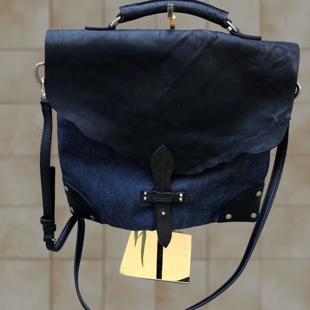 Vintage SANDAST Canary Designer Crossbody Bag Purse Denim Hand Bag Made in USA Unisex Size ONE SIZE - 1 Thumbnail