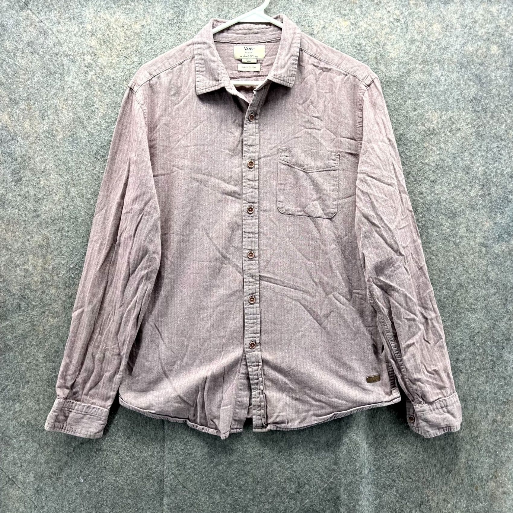 Vans Vans Shirt Men Medium Adult Purple Casual Button-Down Pocket Pure Cotton Vintage Regular Size US M / EU 48-50 / 2 - 2 Thumbnail