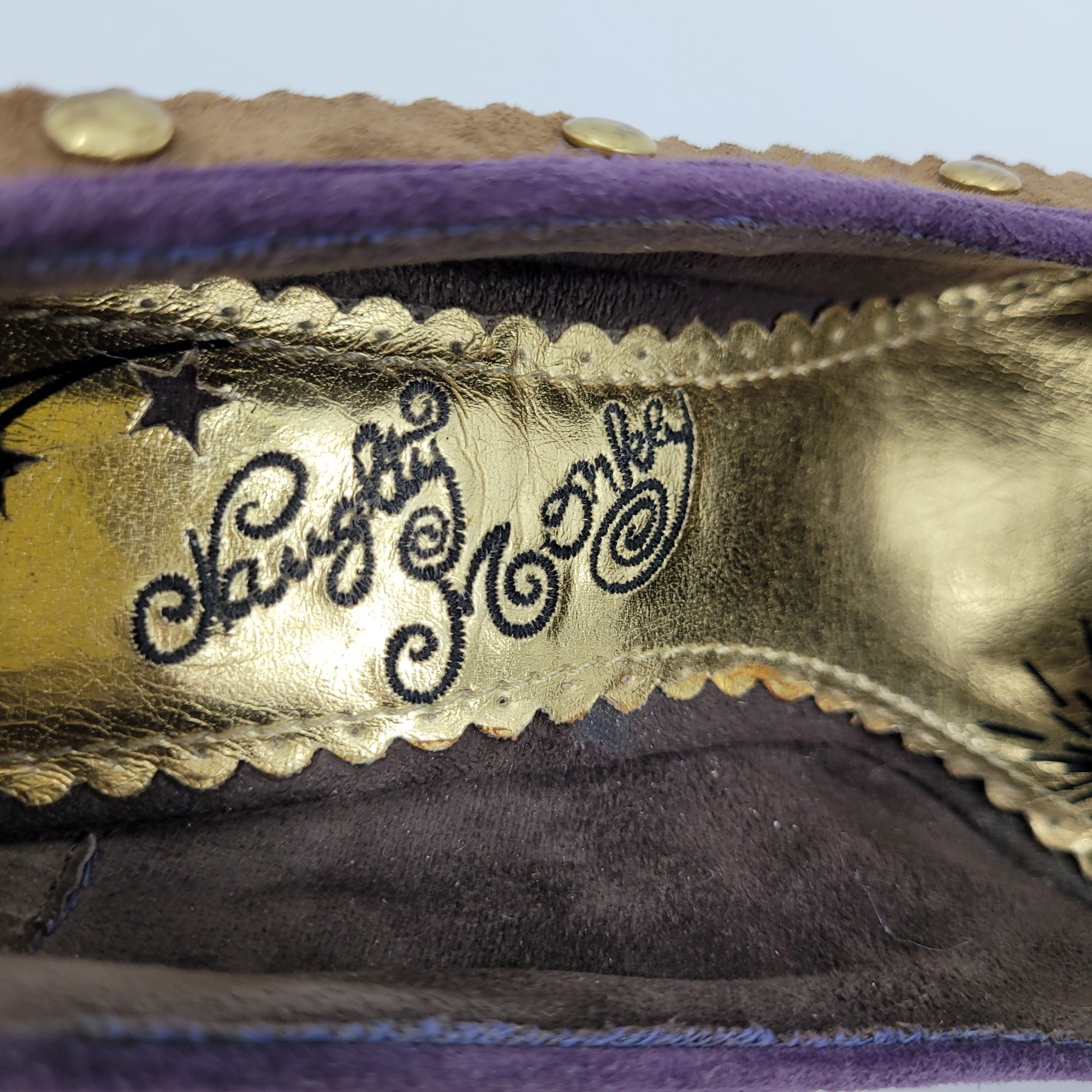 Other Naughty Monkey Heels Pumps Leather Purple Pirate Witchcore G Size US 8.5 / IT 38.5 - 12 Thumbnail