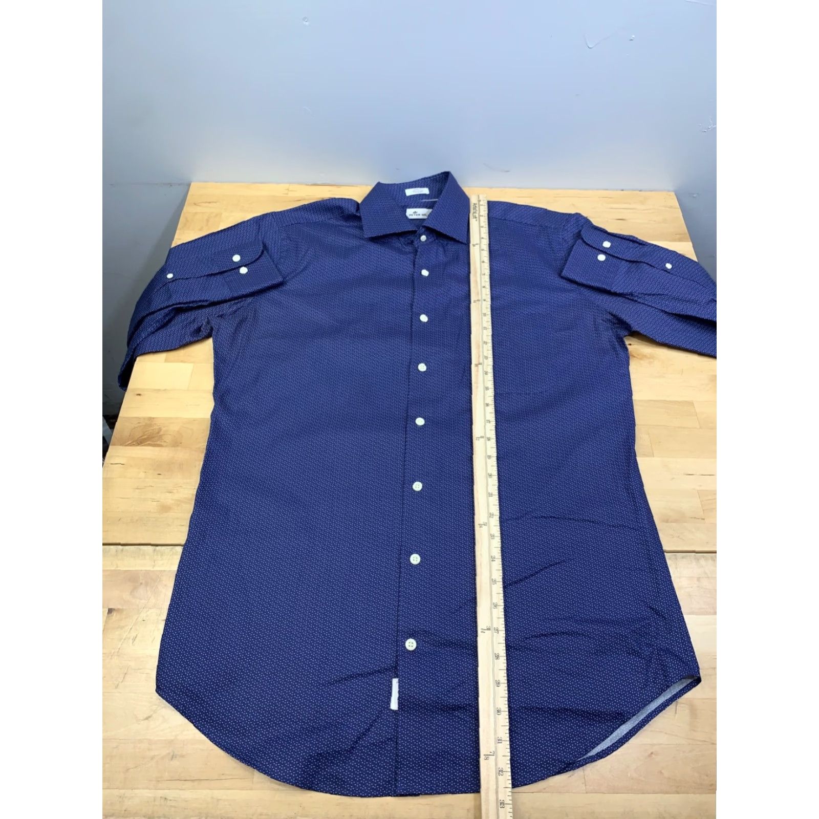 Peter Millar Peter Millar Button-Up Shirt Mens M Blue Casual Long Sleeve Button-Up, Regular Fit, Cotton, All Seasons, Breathable, Easy Care, Classic Theme Size US M / EU 48-50 / 2 - 5 Thumbnail
