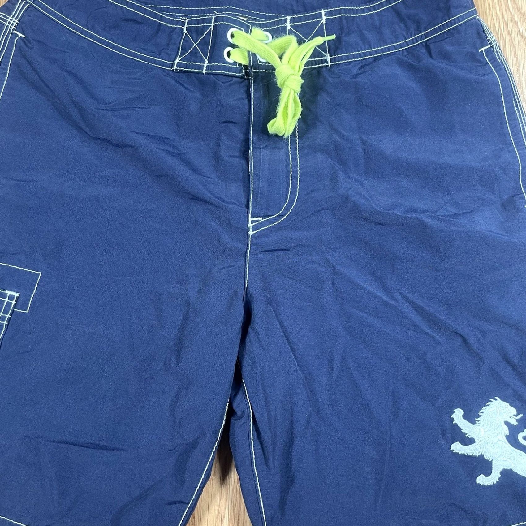 Express Express Shorts Mens 30 Navy Blue Drawstring Swim Trunks Beach Polyester Blend Nylon Polyester Size US 30 / EU 46 - 2 Thumbnail