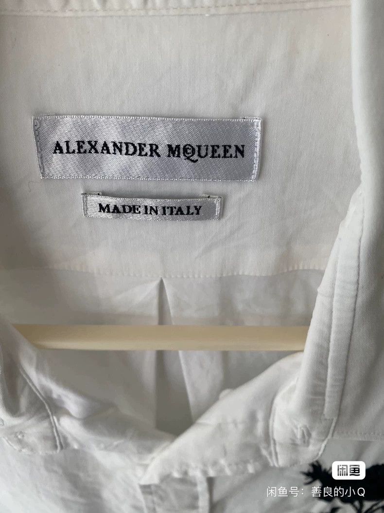 Alexander McQueen Alexander McQUEEN size 16 Short sleeved white shirt with c Size US L / EU 52-54 / 3 - 2 Thumbnail