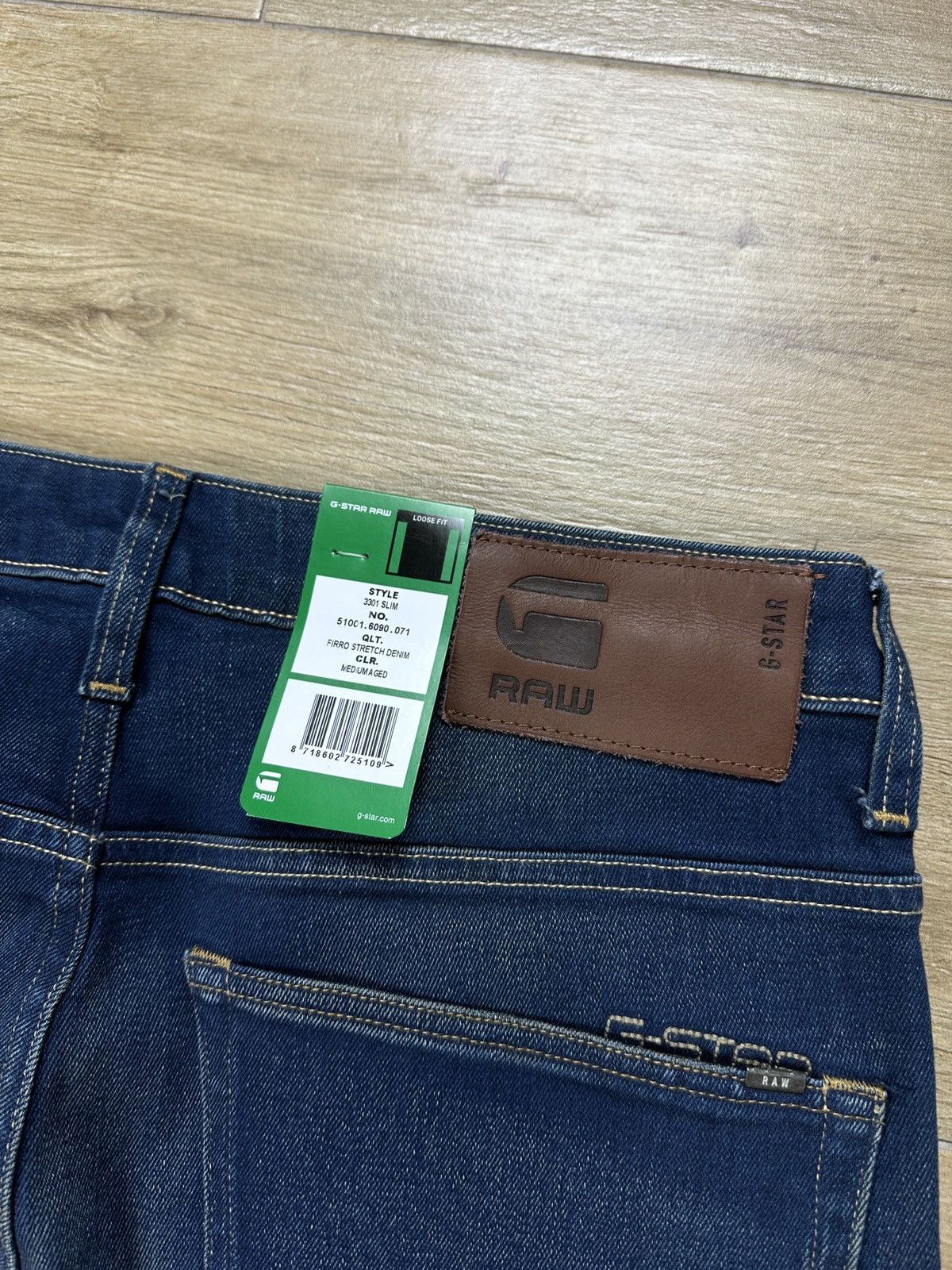 G-Star NEW🏷️ G-Star Raw 3301 Slim Denim Jeans Size US 33 - 10 Thumbnail