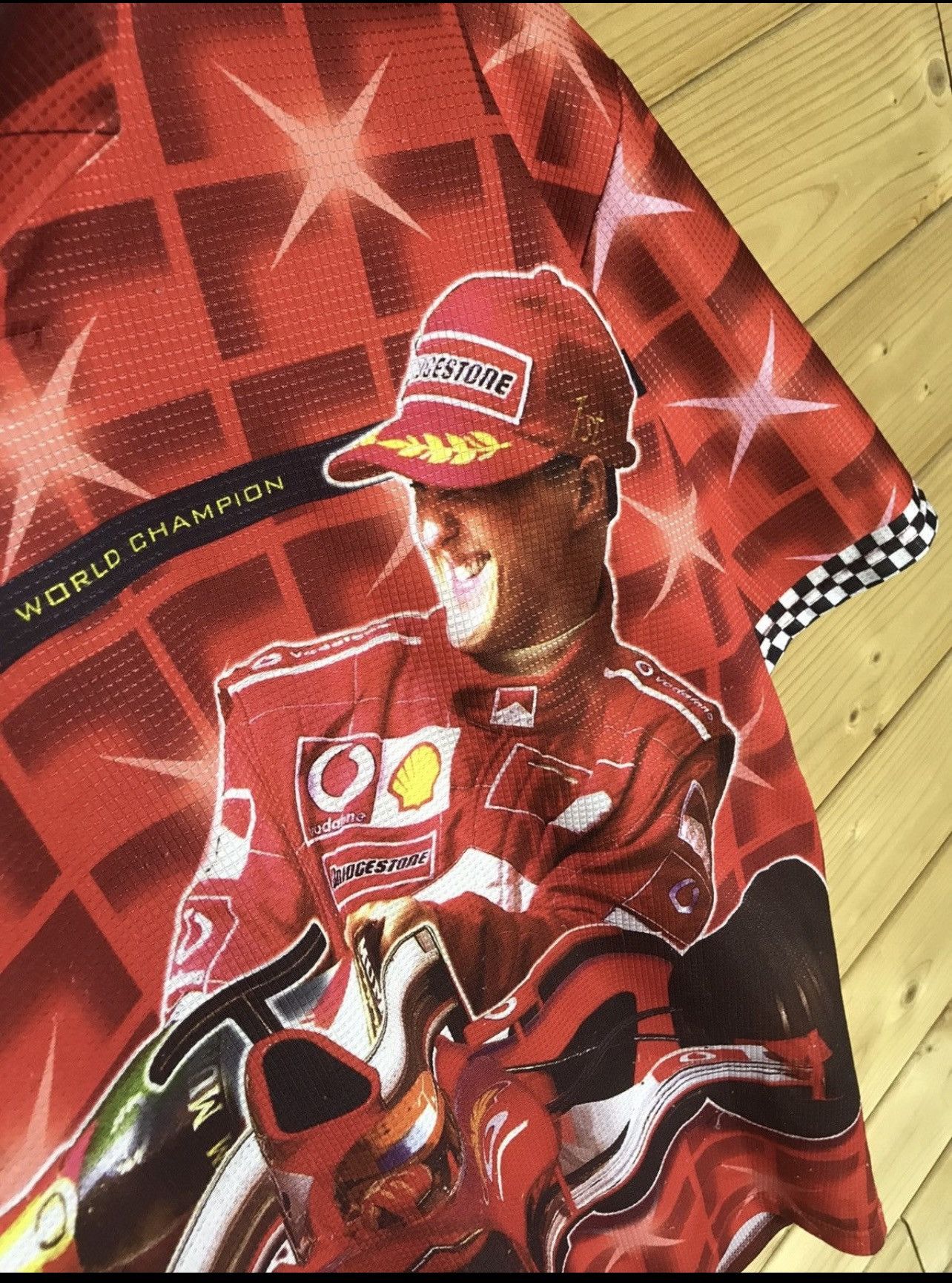 Formula 1 Rare Vintage Ferrari Schumacher Schumi over print t shirt Size US L / EU 52-54 / 3 - 7 Thumbnail
