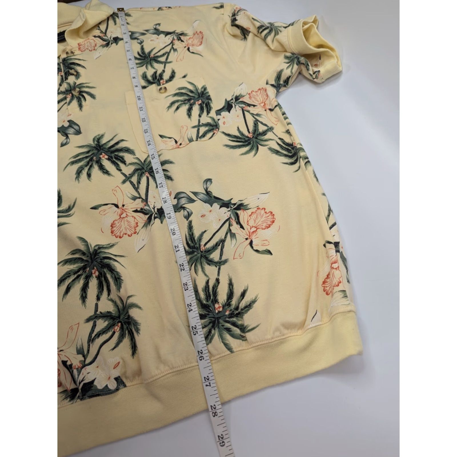 Vintage Thomson Shirtmakers Polo Shirt Yellow 2XL Short Sleeve Floral Tropical Print Men Shirts Slim Fit Casual Polo Shirt Size US XXL / EU 58 / 5 - 4 Thumbnail