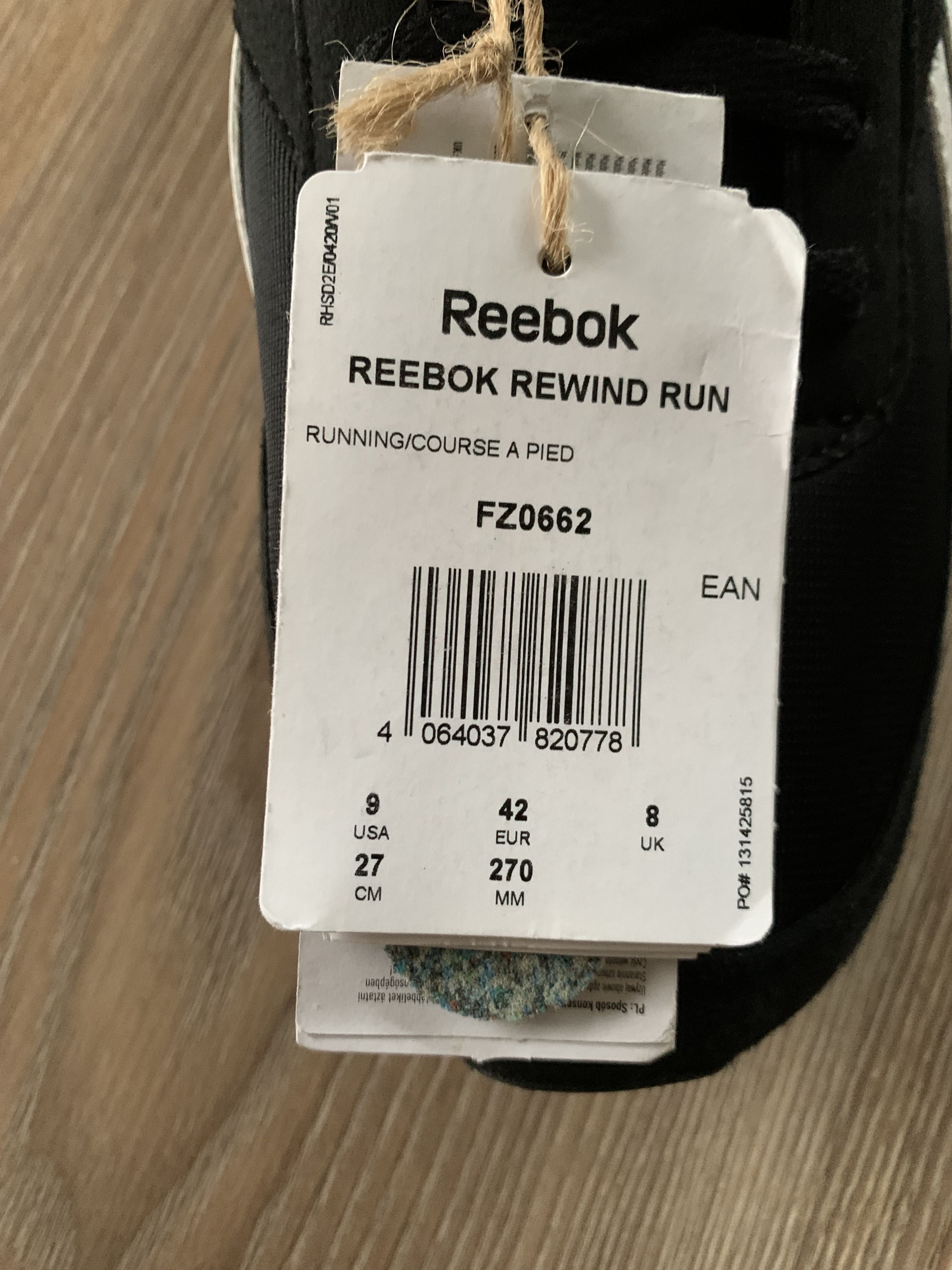 Reebok New Mens Reebok Rewind Run Black Sneakers Size US 9 / EU 42 - 10 Thumbnail