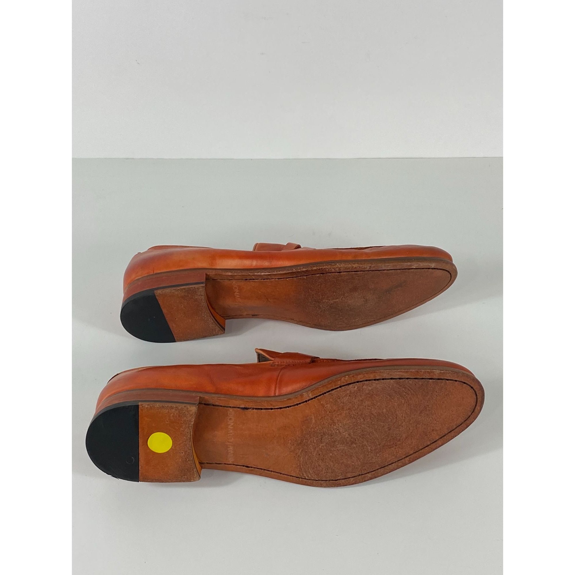 Donald Pliner Donald J Pliner ZAN-D9 Penny Tang Leather Loafers Shoes Oran Size US 10.5 / EU 43-44 - 7 Thumbnail