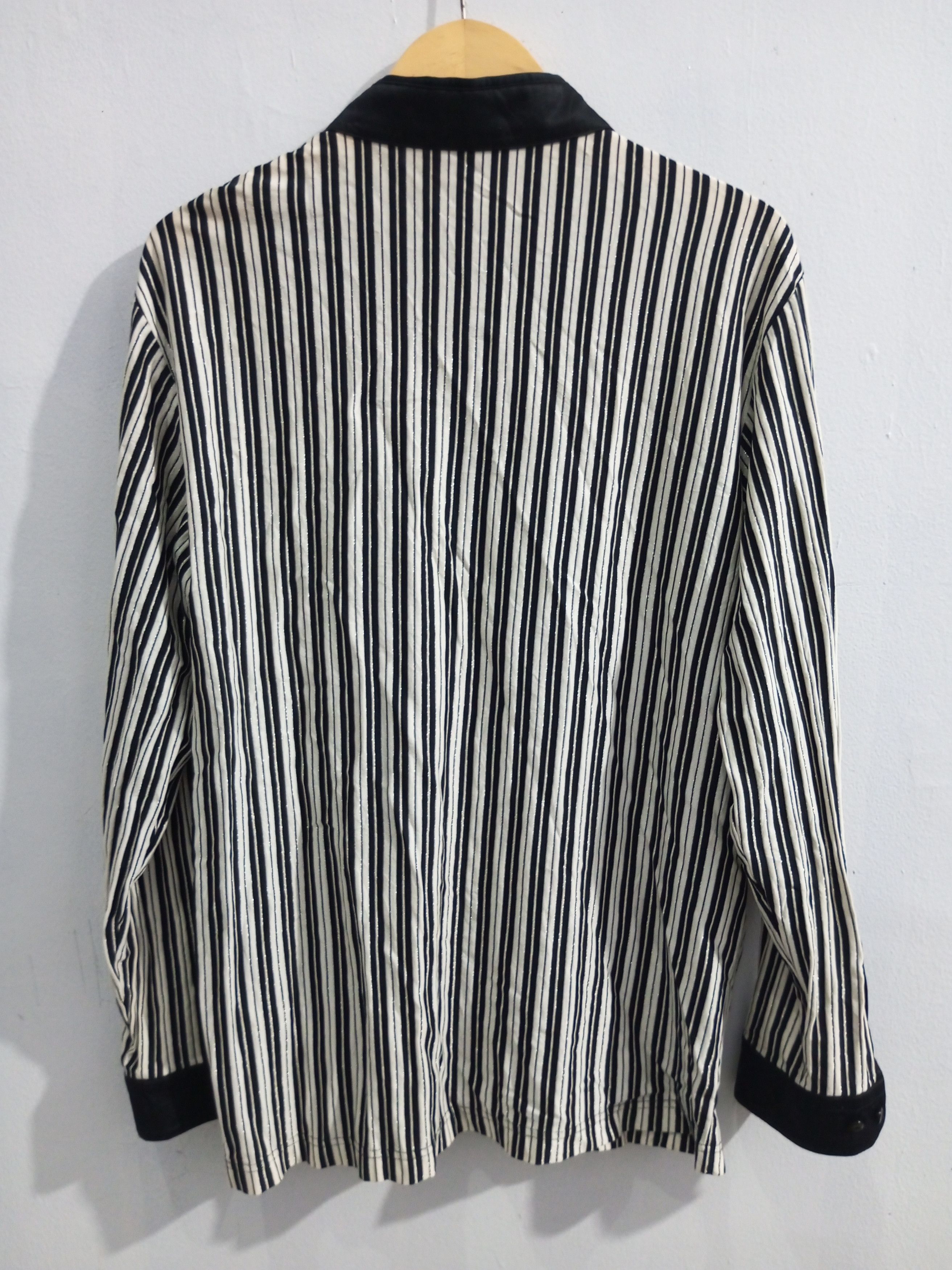20471120 Vintage Andre' Kim stripe tattoo polo long sleeve Size US L / EU 52-54 / 3 - 6 Thumbnail