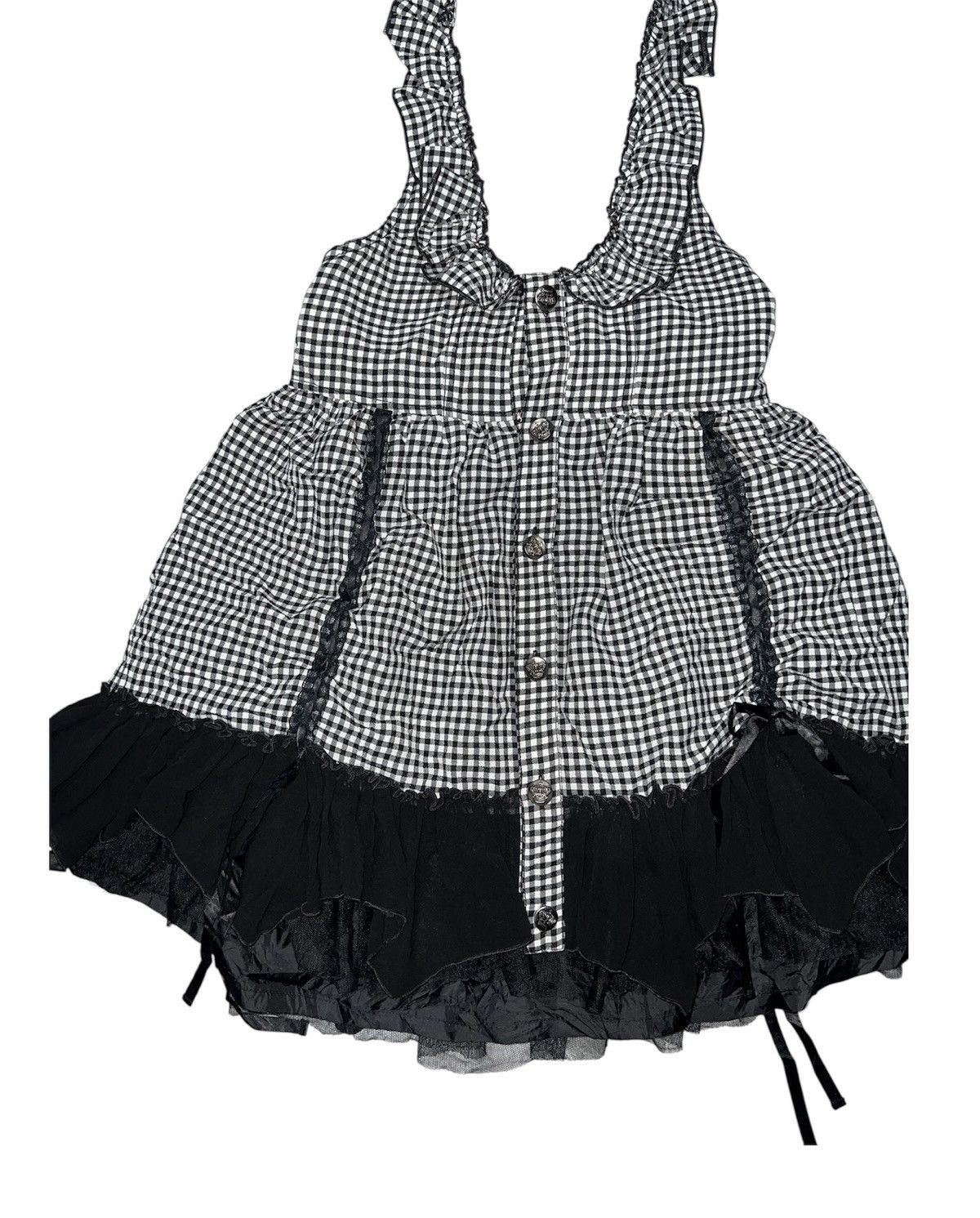 Japanese Brand ALGONQUINS Checkered halter jumper mini dress ➕ Size ONE SIZE - 12 Thumbnail