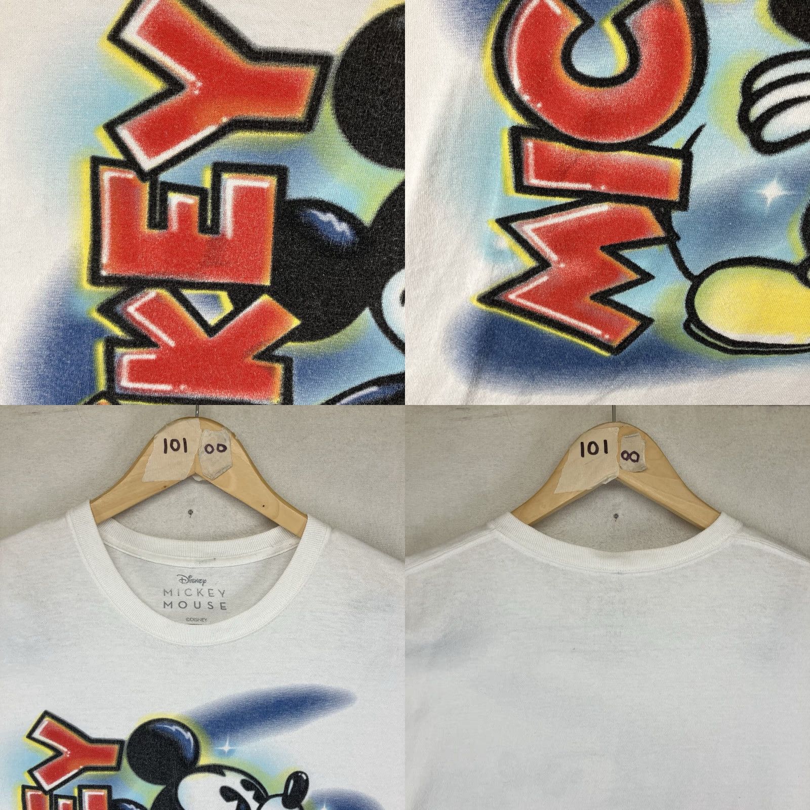 Disney Disney T Shirt Mens M White Mickey Mouse Short Sleeve Retro 80s Airbrush Art Shirt Size US M / EU 48-50 / 2 - 8 Thumbnail