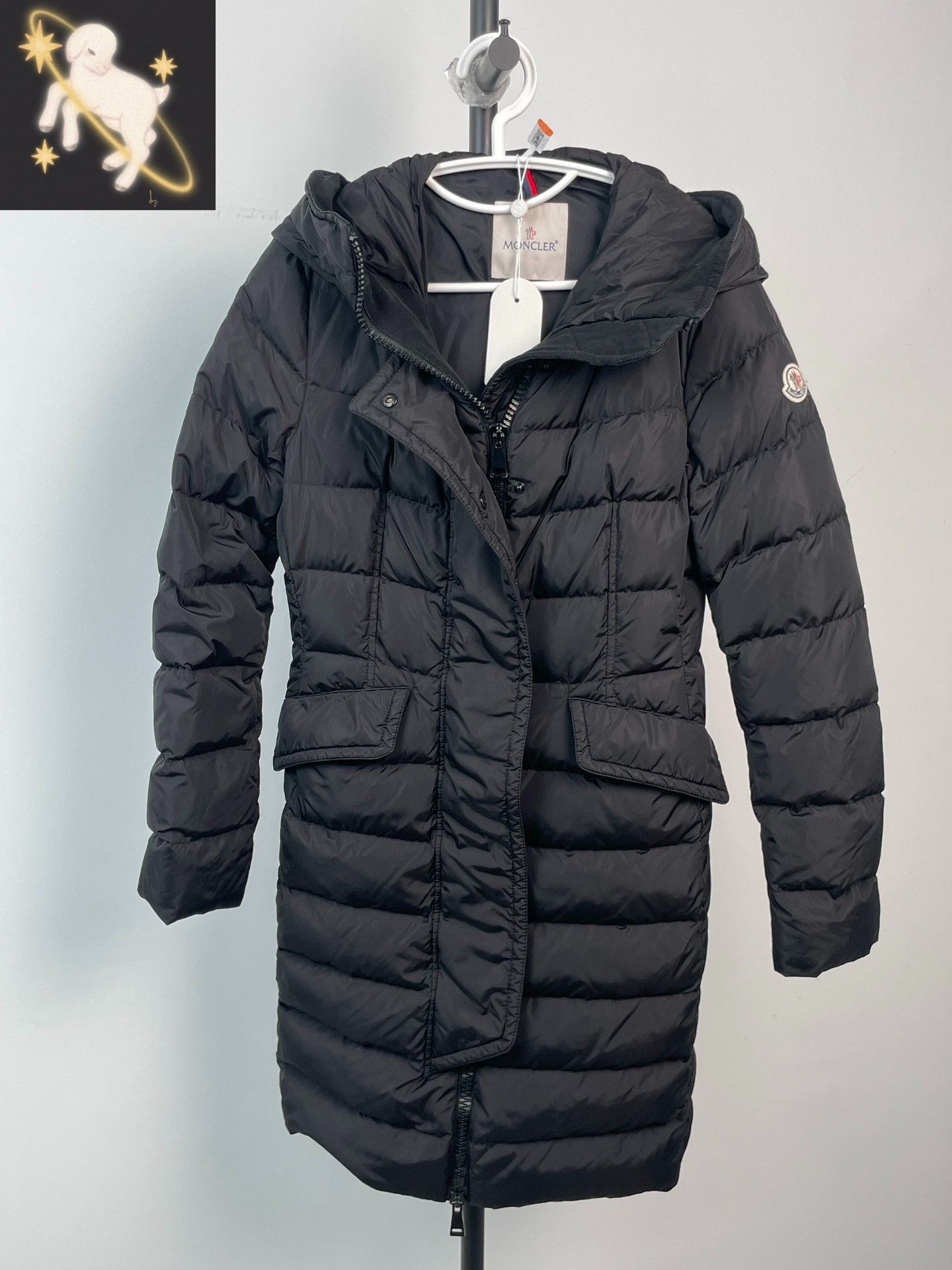 Moncler Moncler Long Black Down Jacket S Women Size S / US 4 / IT 40 - 1 Thumbnail