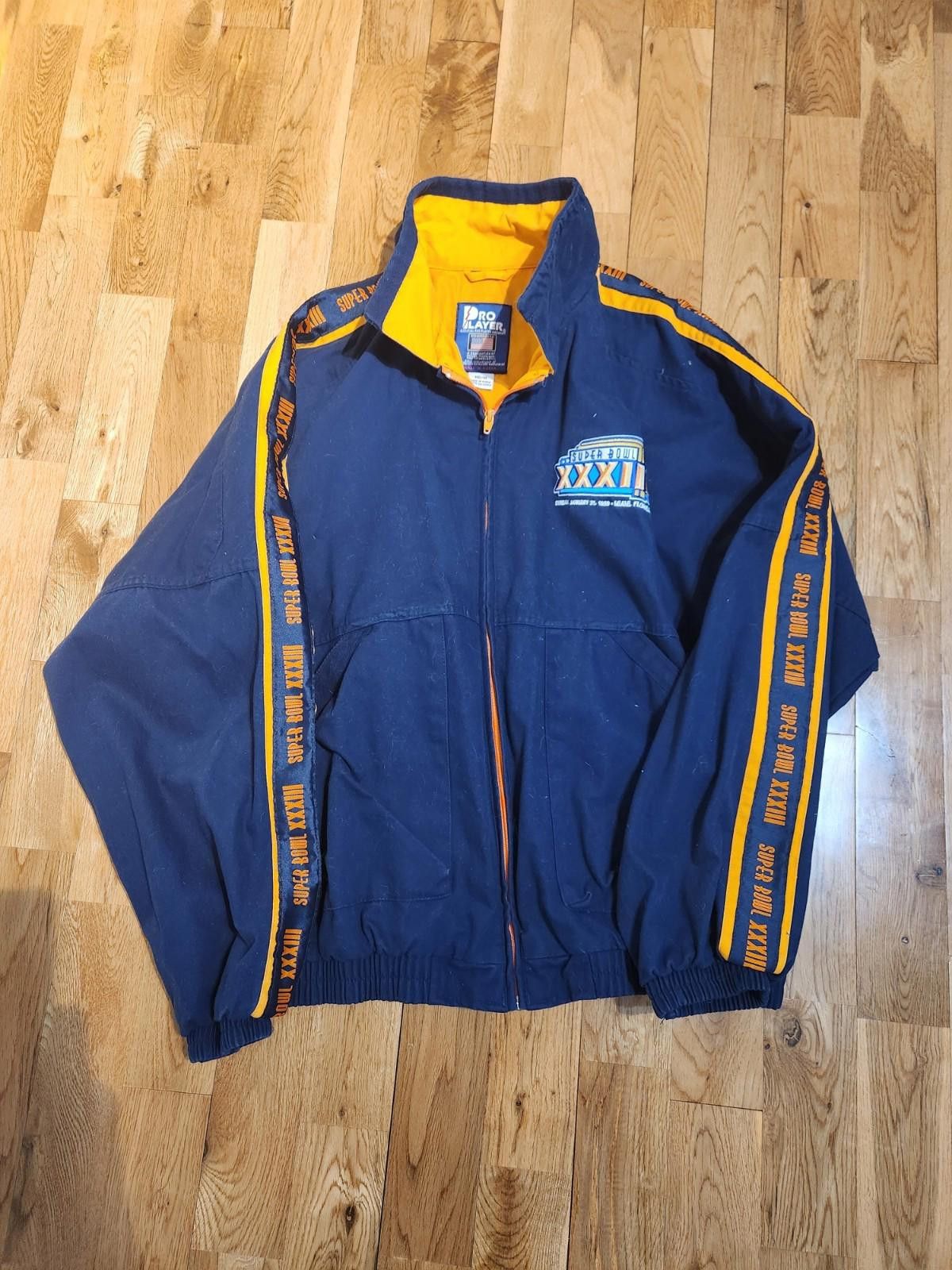 Pro Player Rare Vintage 90s Superbowl XXXIII NFL Logo Jacket Miami FL M Size ONE SIZE - 1 Thumbnail