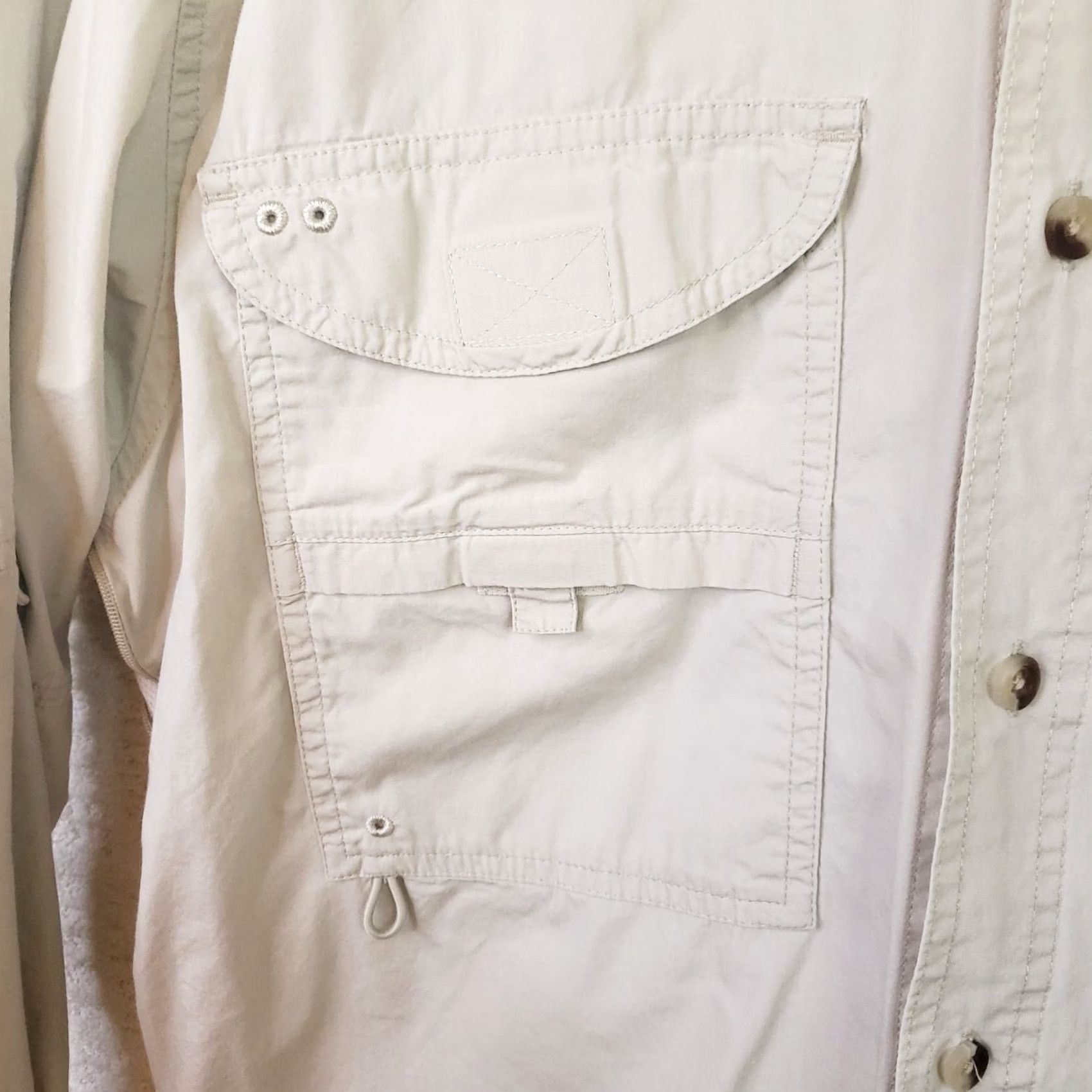 Vintage World Wide Sportsman Shirt Mens L Beige Khaki Long Sleeve Button Up Outdoor Size US M / EU 48-50 / 2 - 5 Thumbnail