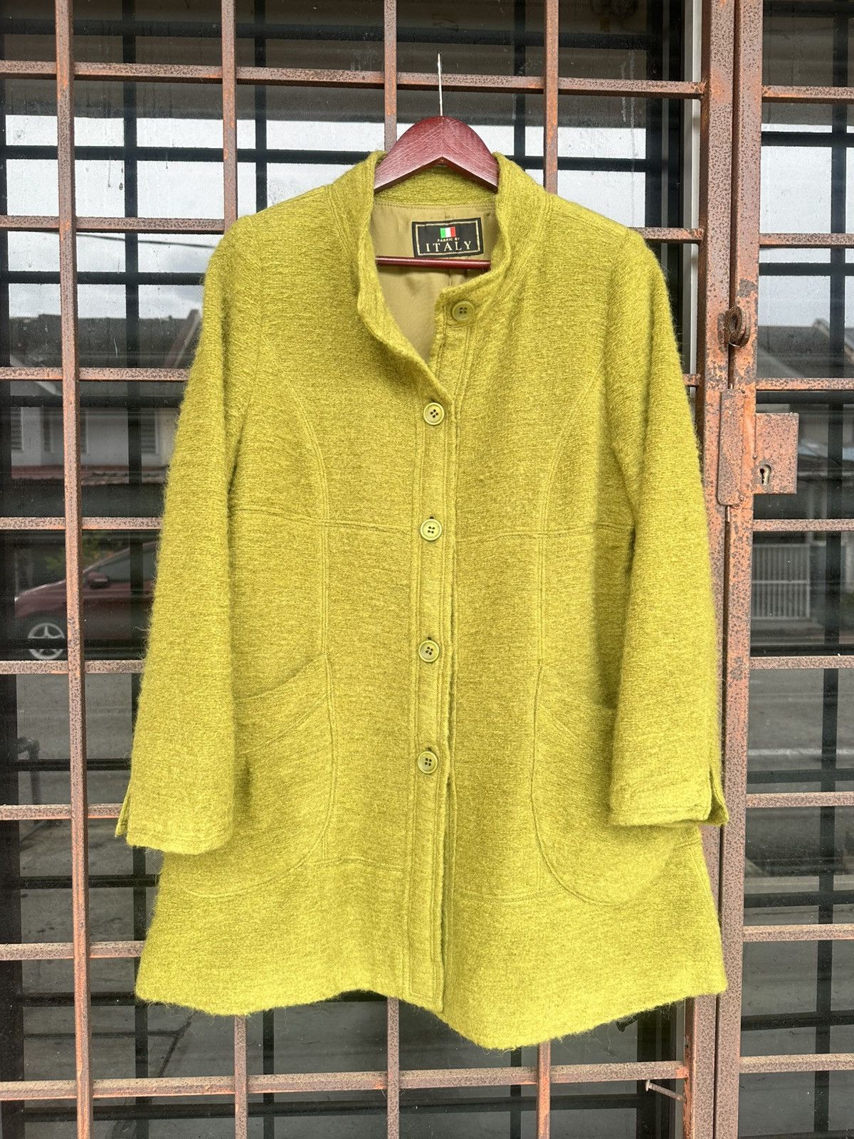 Vintage Wool Long Jacket Italian Fabric Size M / US 6-8 / IT 42-44 - 6 Thumbnail