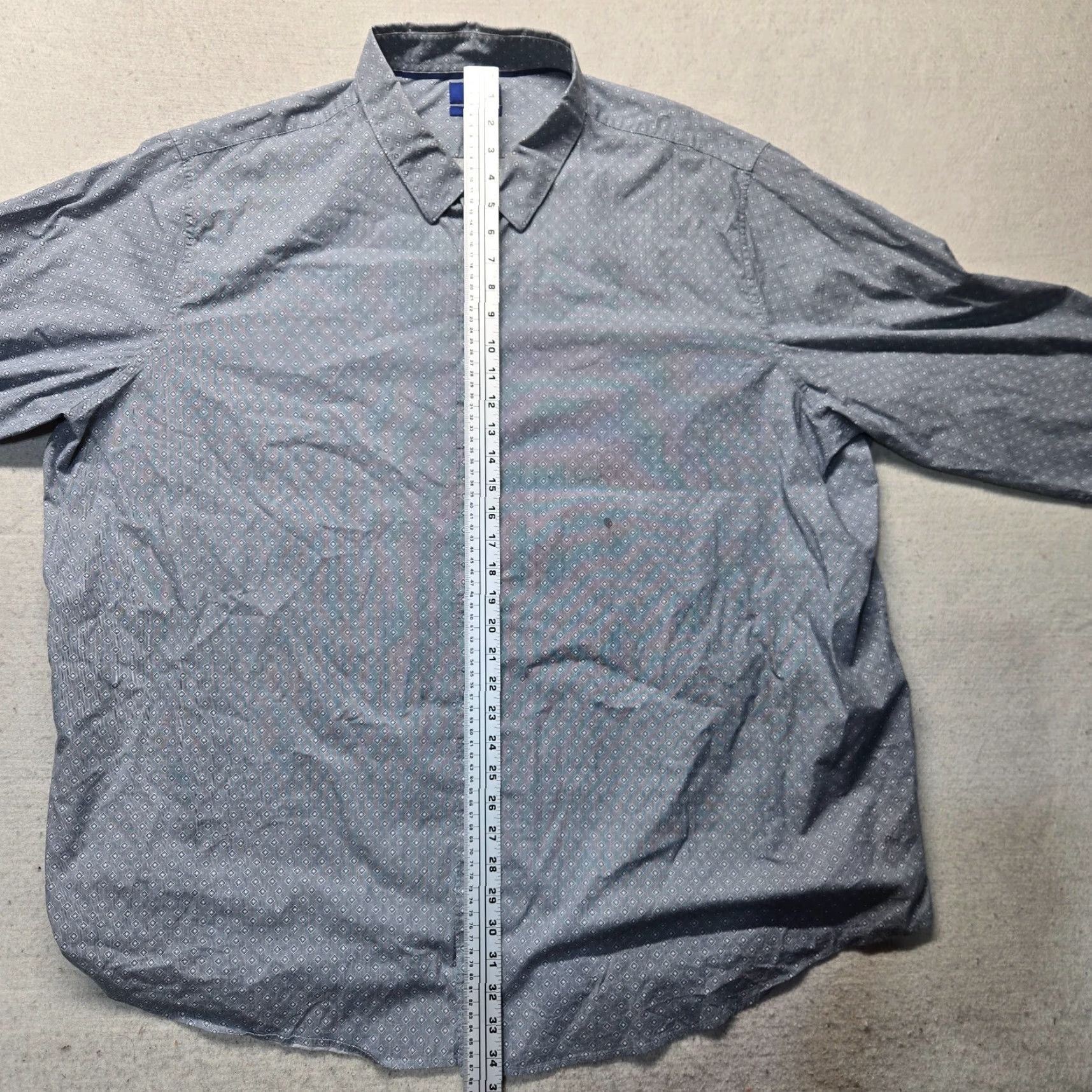Vintage APT 9 Blue Long Sleeve Button Up Shirt Modern Fit Adult Men's Size 4XB Big Size US XXL / EU 58 / 5 - 6 Thumbnail