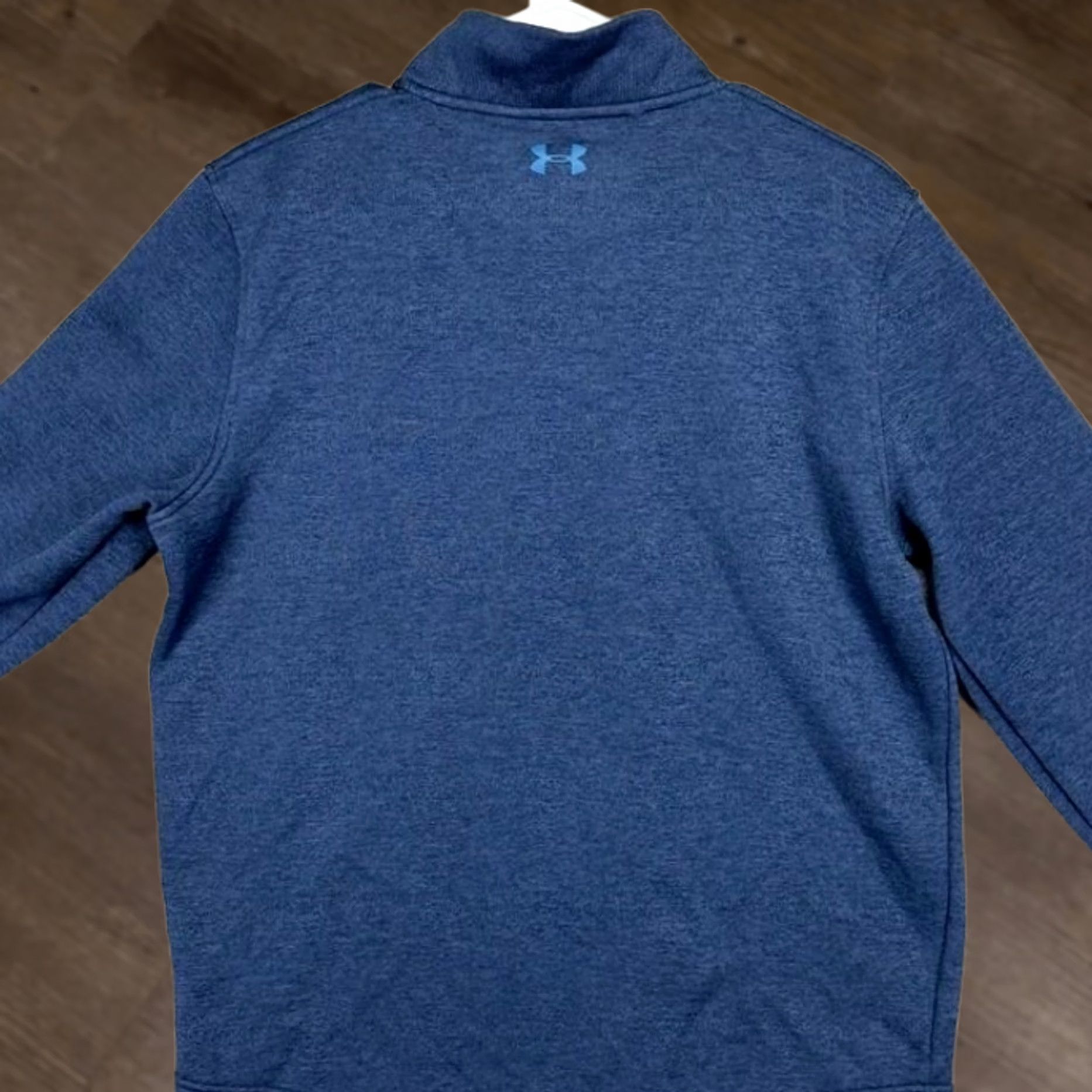 Under Armour Under Armour ColdGear Quarter Zip Pullover Men M Blue Logo, Loose Fit, Long Sleeve, Mock Neck, Polyester Blend, Activewear, Casual Size US M / EU 48-50 / 2 - 1 Thumbnail